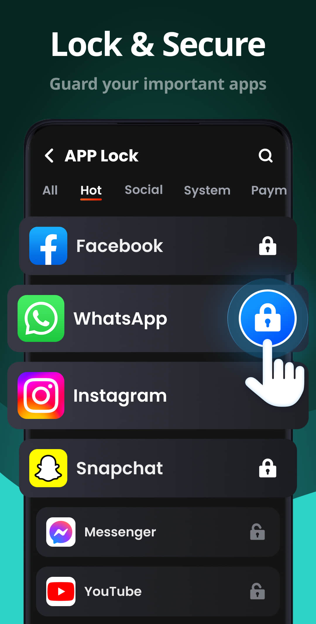 اسکرین شات 2 برنامه App Lock - Applock Fingerprint