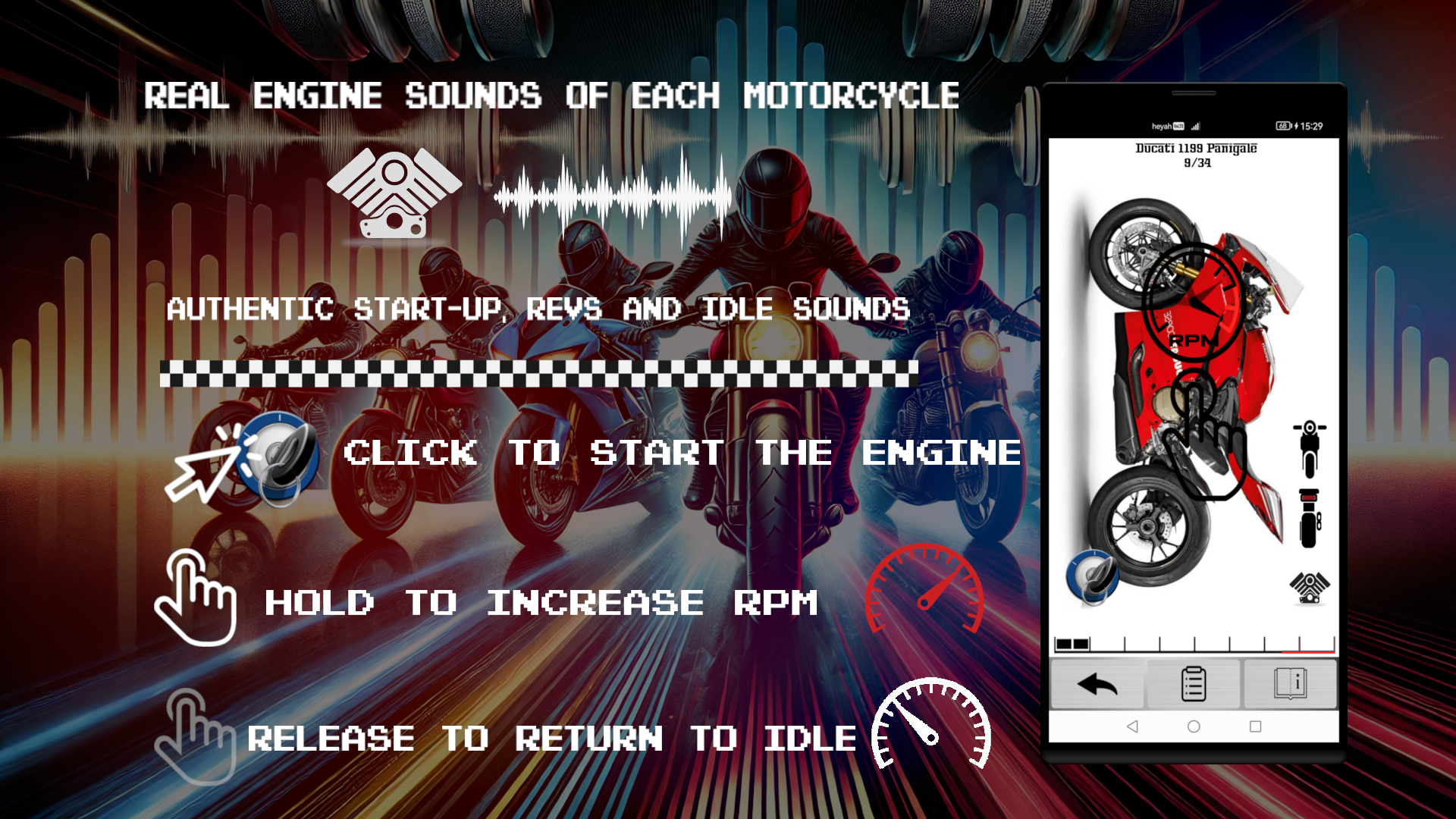 اسکرین شات 4 برنامه Motorcycles - Engines Sounds