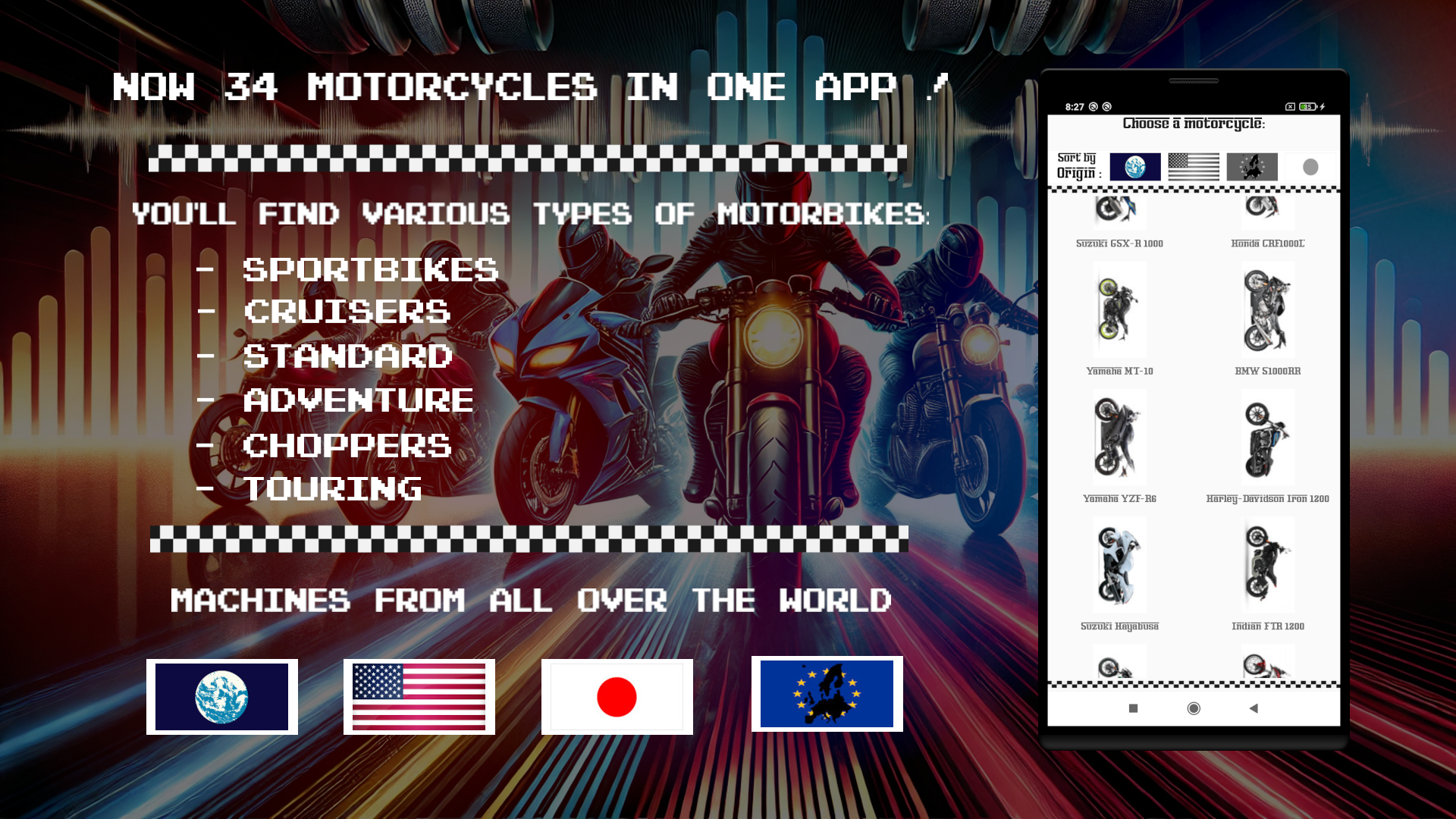 اسکرین شات 3 برنامه Motorcycles - Engines Sounds