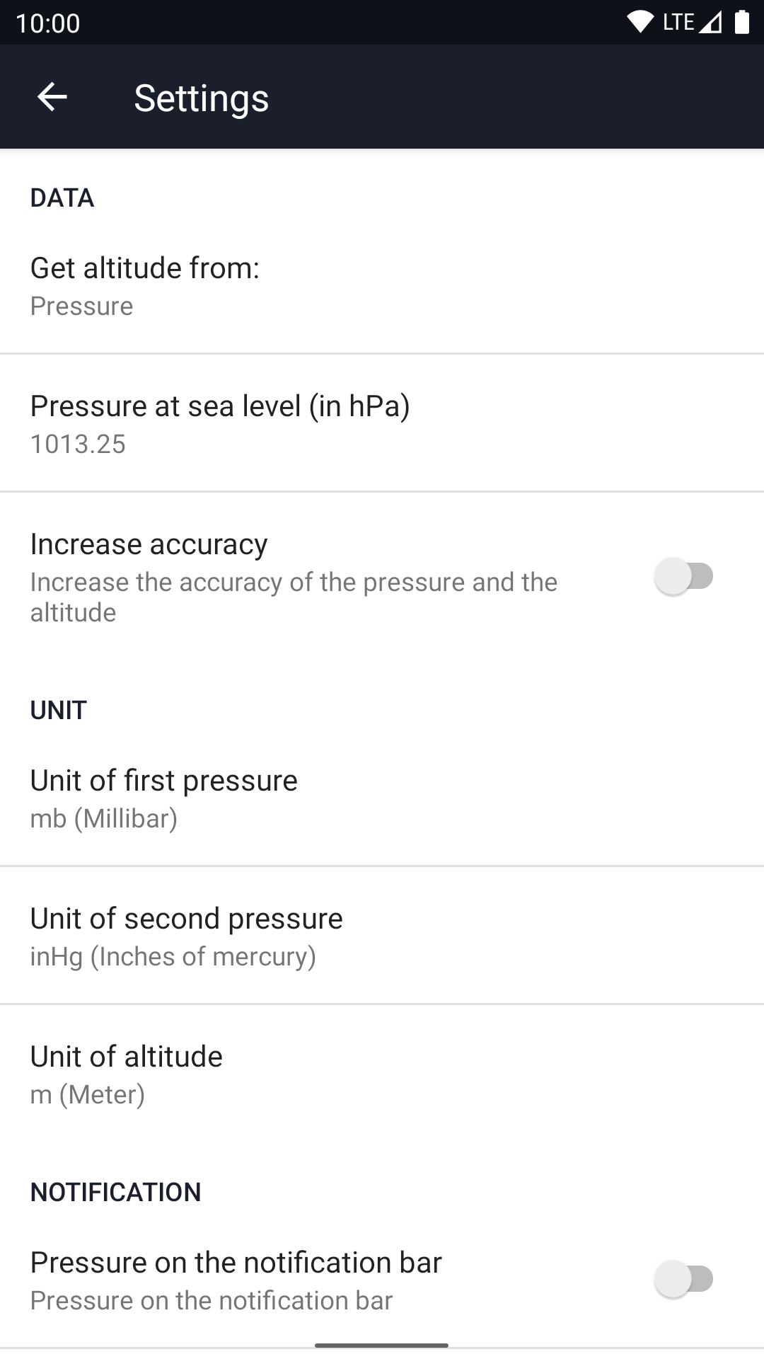 اسکرین شات 4 برنامه Barometer and Altimeter App