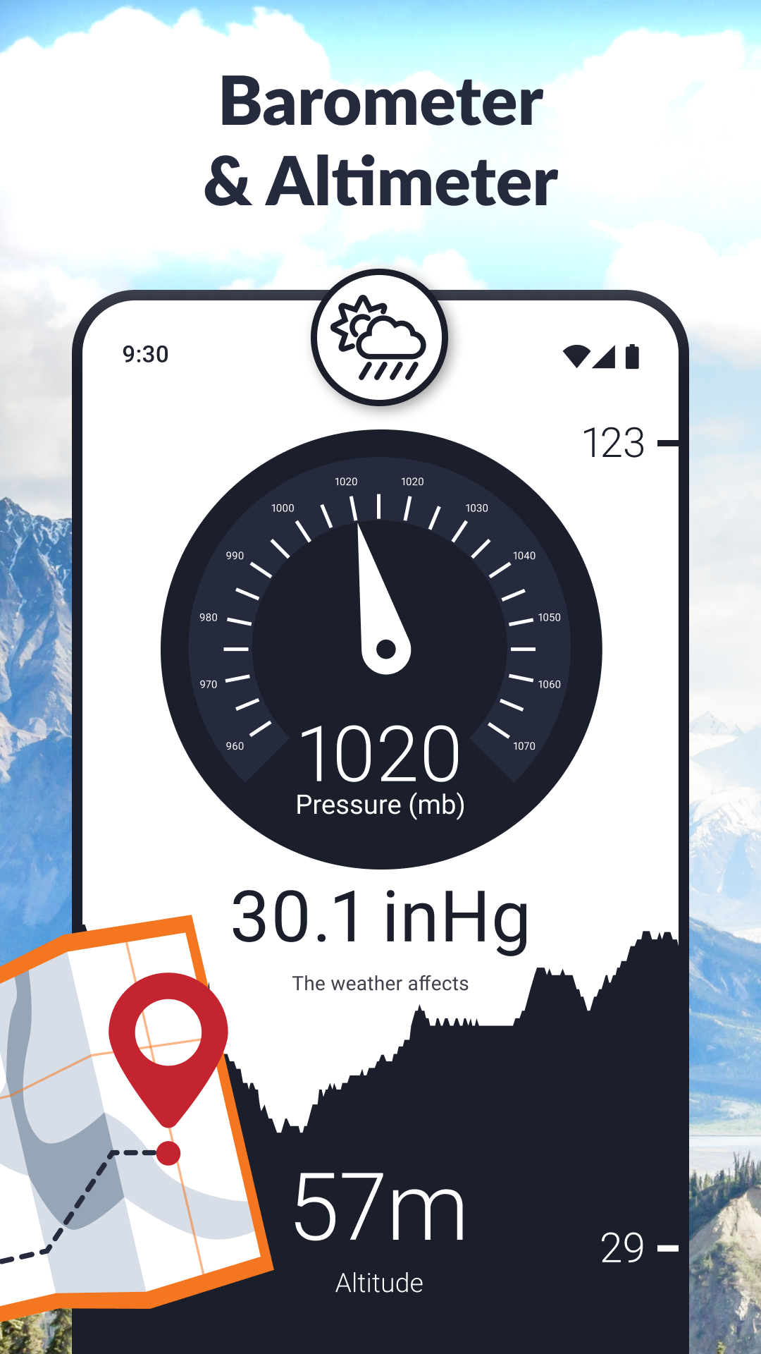 اسکرین شات 1 برنامه Barometer and Altimeter App