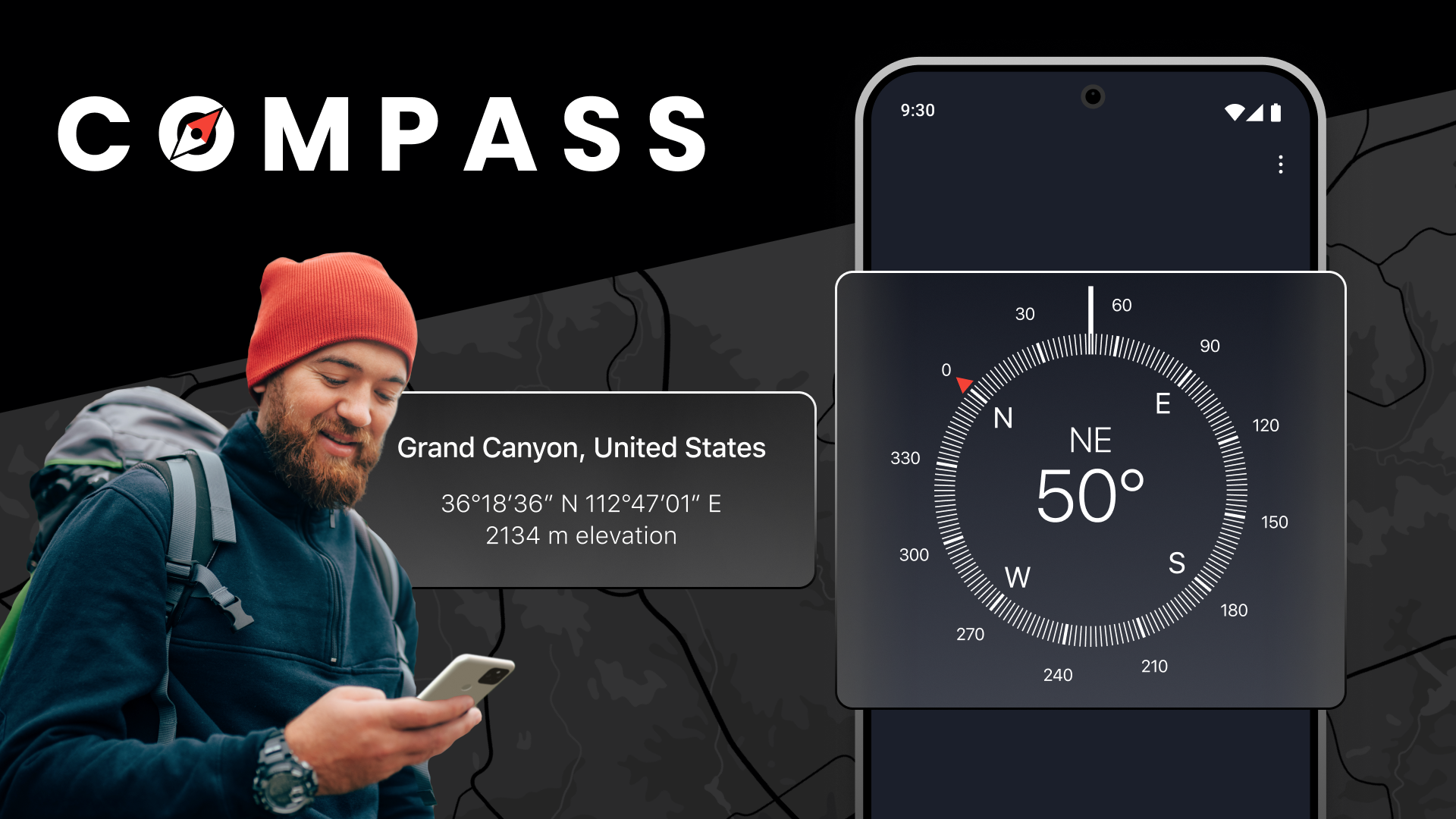 اسکرین شات 1 برنامه Compass: Accurate Compass