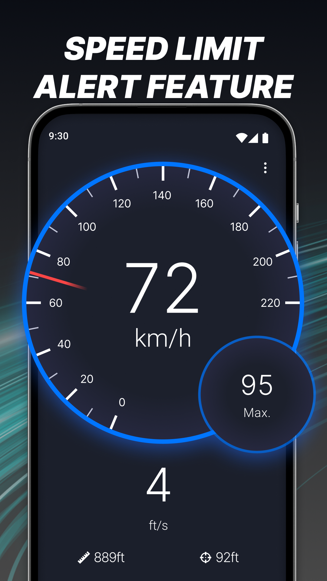 اسکرین شات 1 برنامه GPS Speedometer: Speed Tracker