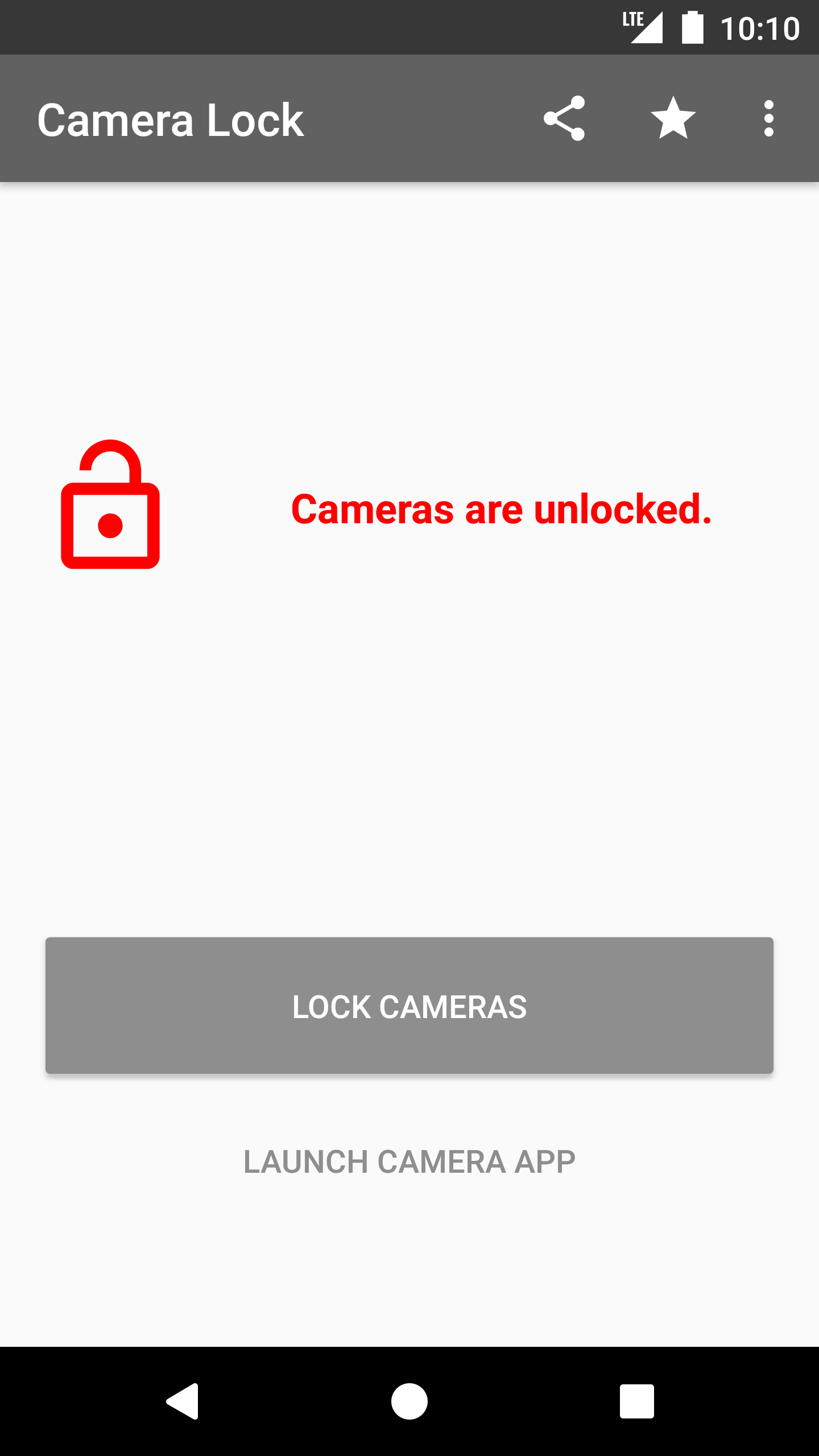 اسکرین شات 1 برنامه Camera Lock