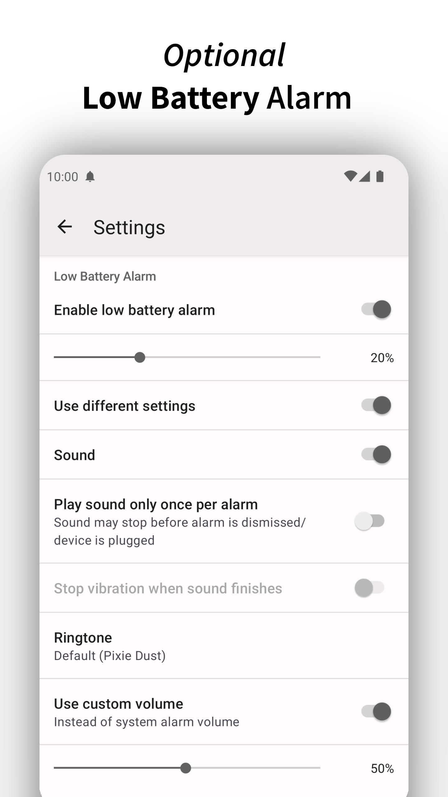 اسکرین شات 6 برنامه Full Battery Charge Alarm