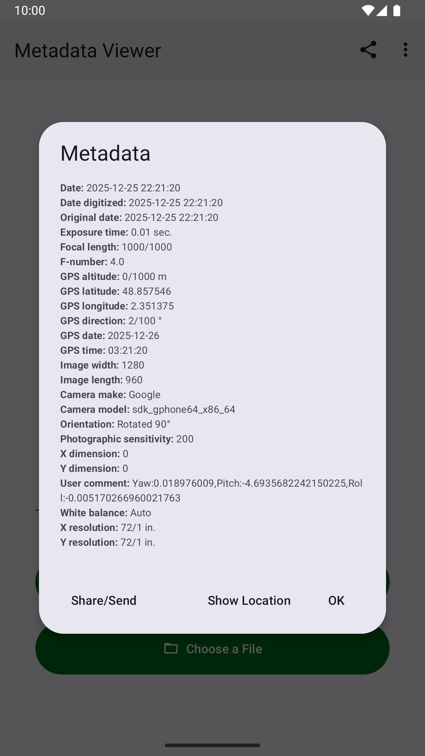 اسکرین شات 2 برنامه Photo Metadata Viewer