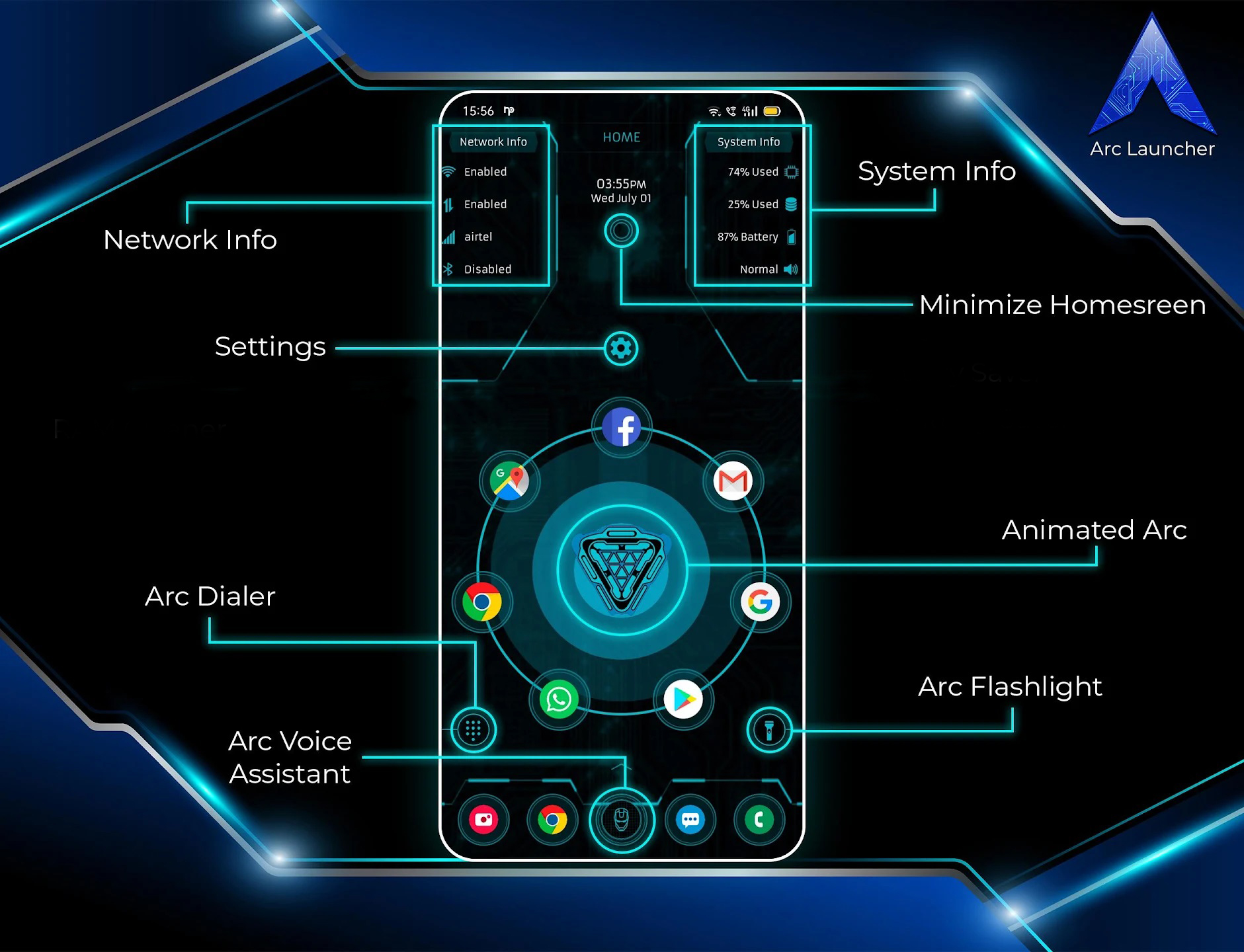 اسکرین شات 1 برنامه ARC Launcher® 2024 & 4D Themes