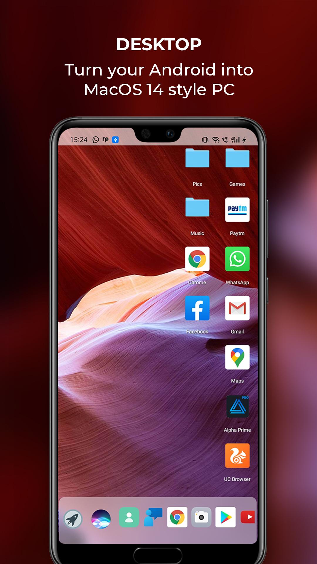 اسکرین شات 1 برنامه oS X 14 Launcher and 4K Themes