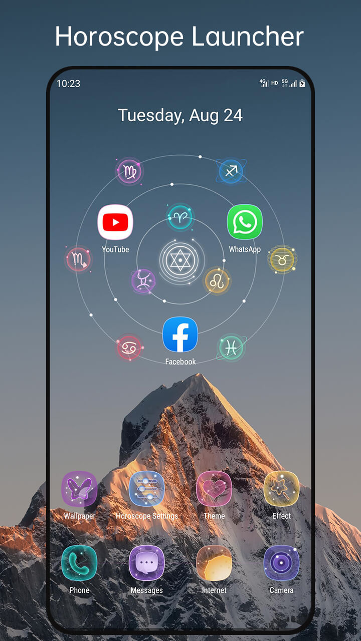 اسکرین شات 1 برنامه Horoscope Launcher - star sign