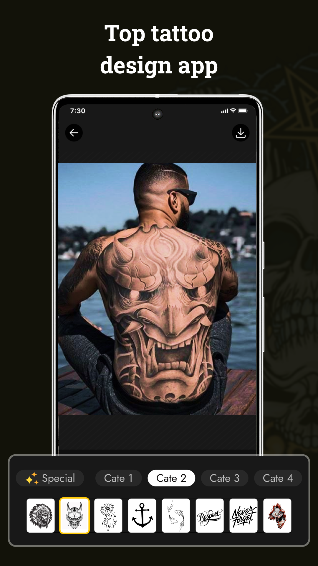 اسکرین شات 1 برنامه Tattoo Maker - Tattoo Design