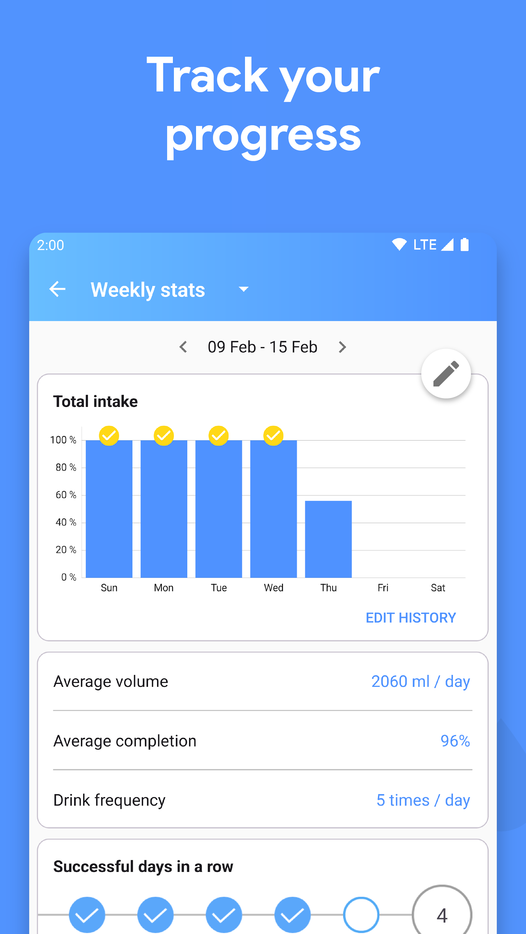 اسکرین شات 6 برنامه Drink Water Reminder & Tracker
