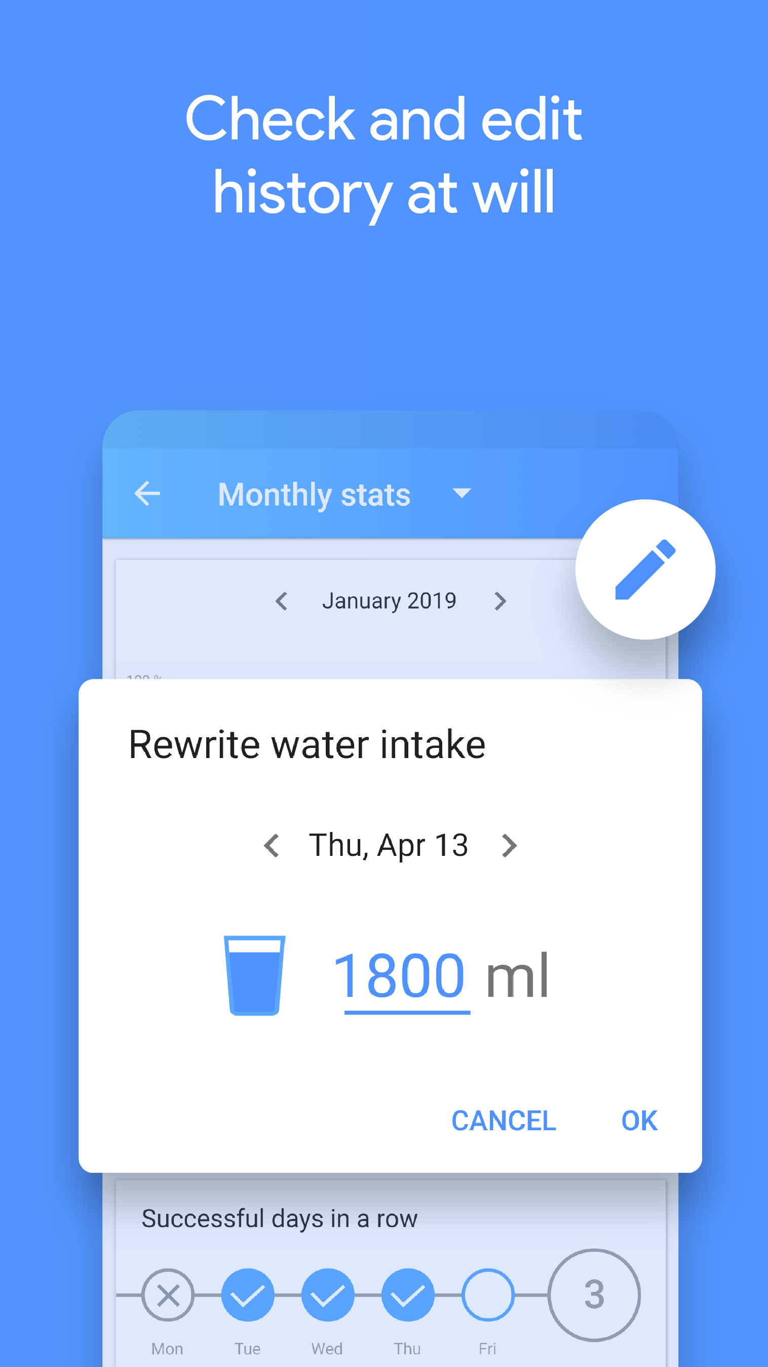 اسکرین شات 5 برنامه Drink Water Reminder & Tracker
