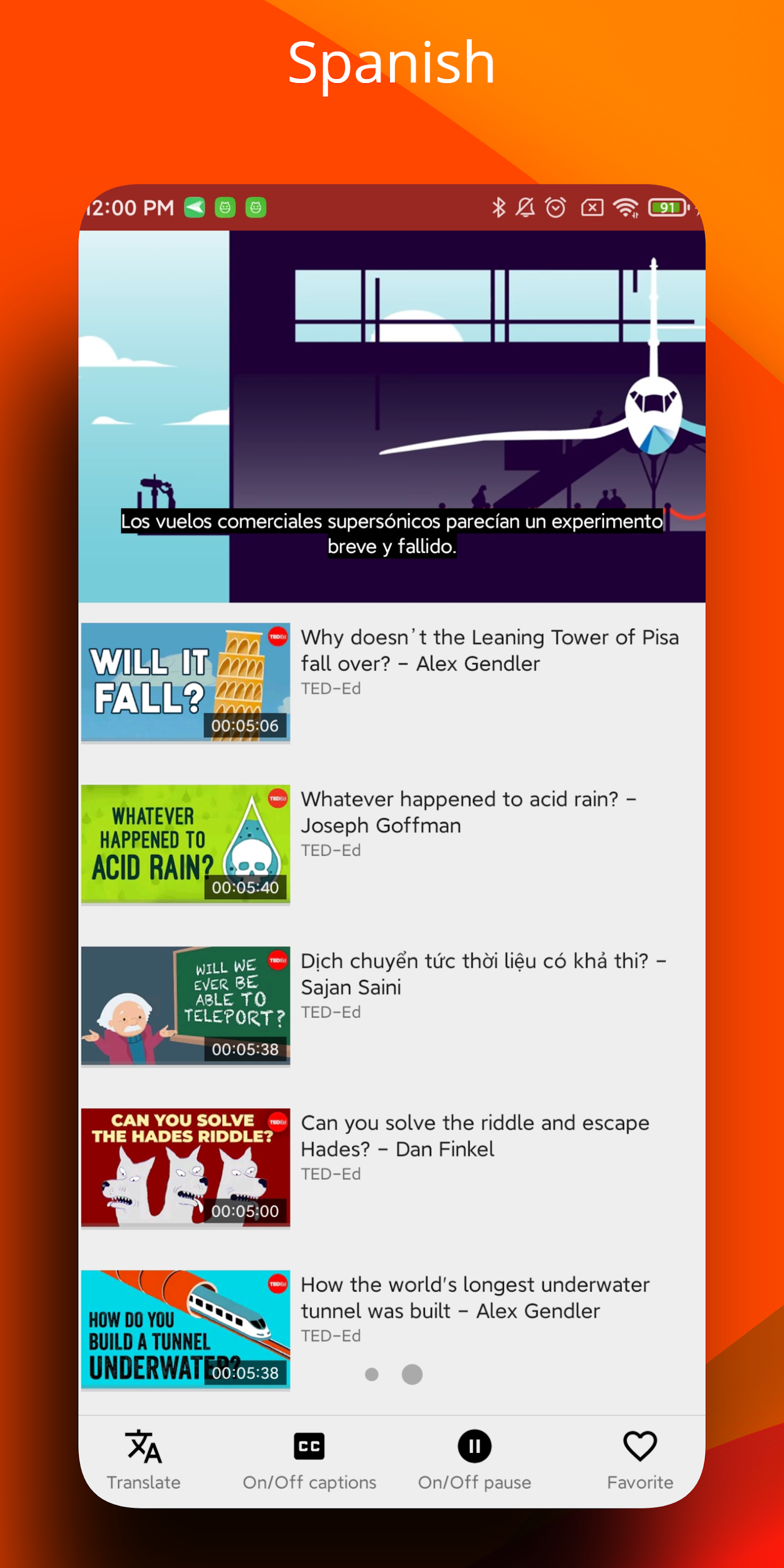 اسکرین شات 3 برنامه zTranslate: Translate subtitle