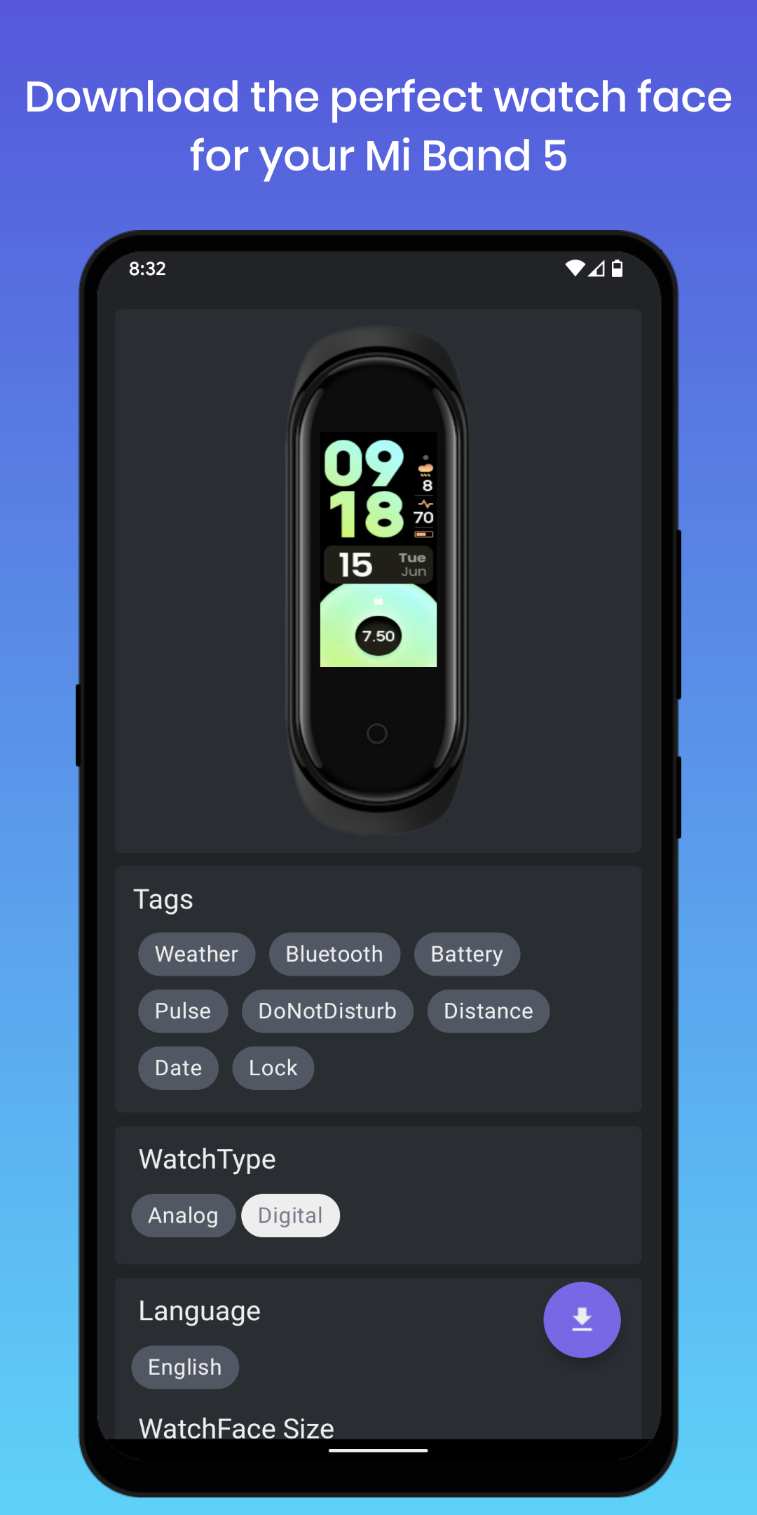 اسکرین شات 3 برنامه Mi Band 5 Watch Faces