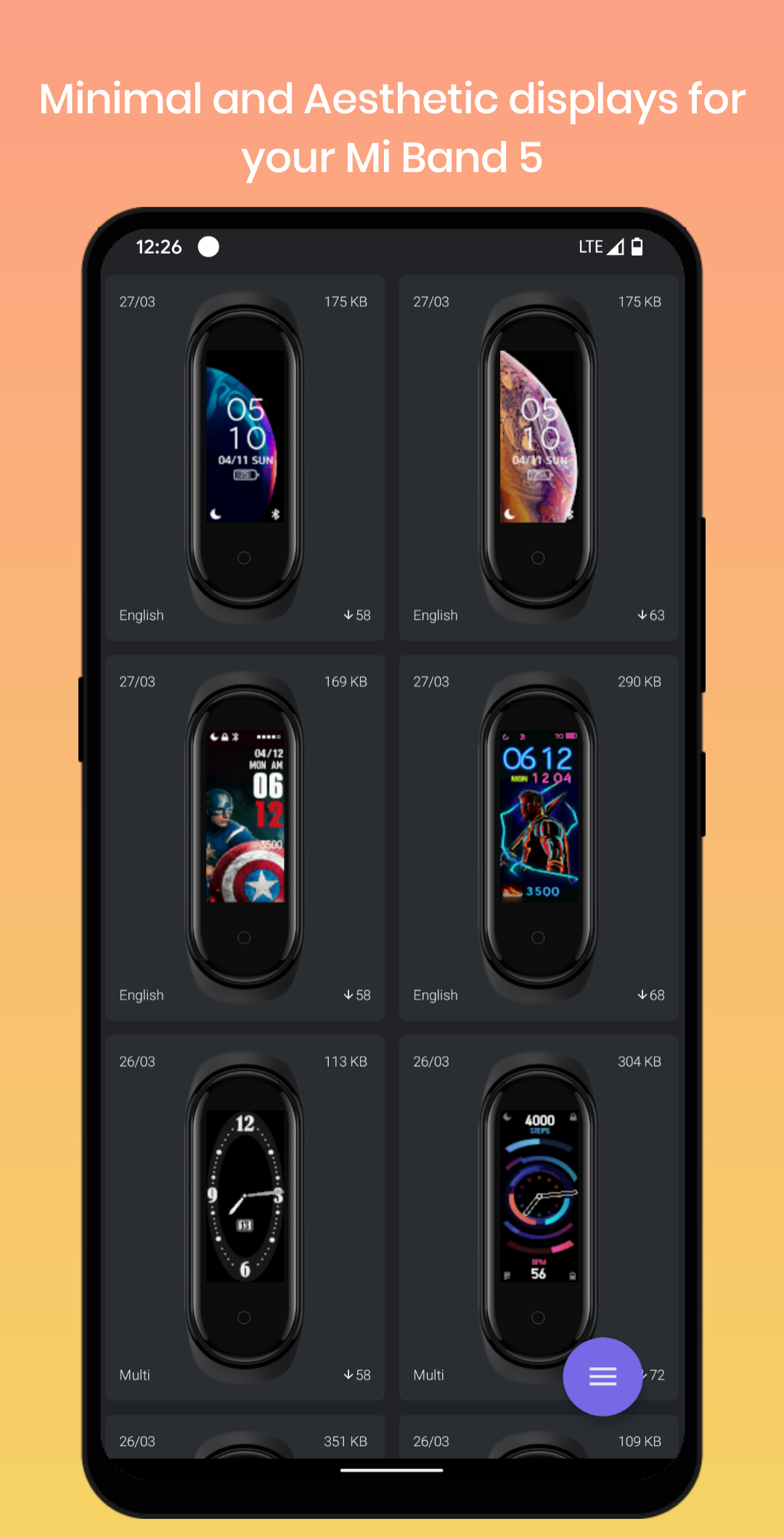 اسکرین شات 2 برنامه Mi Band 5 Watch Faces