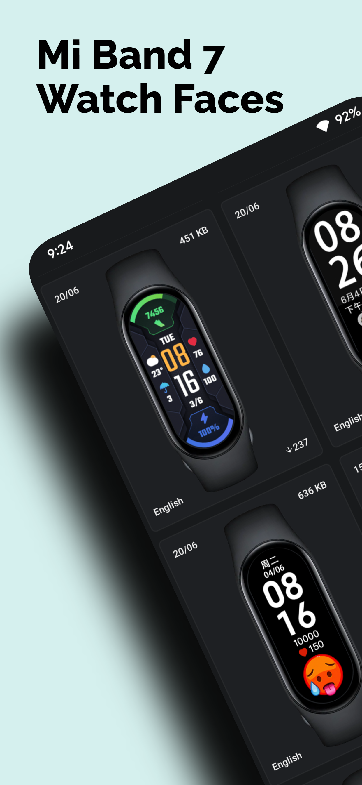 اسکرین شات 1 برنامه Mi Band 7 Watch Faces