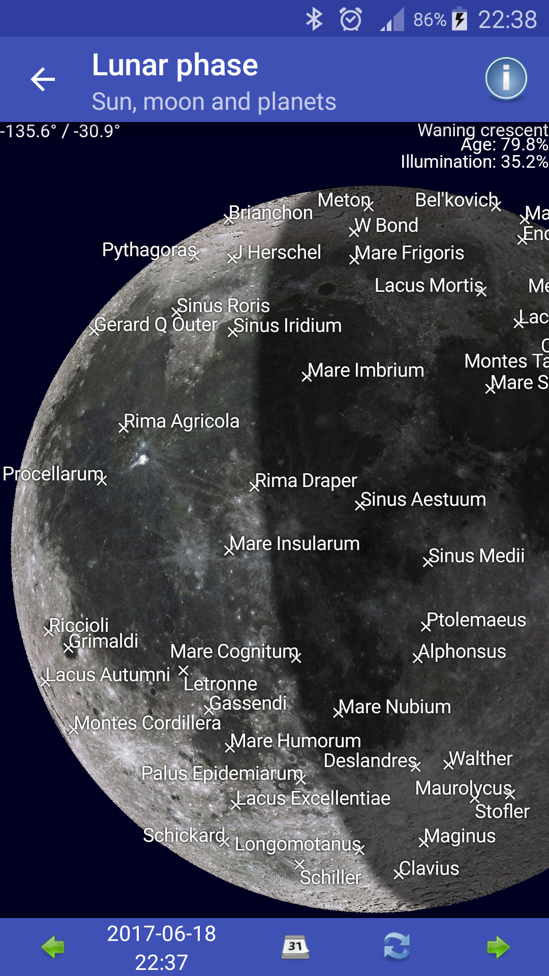 اسکرین شات 4 برنامه Sun, moon and planets