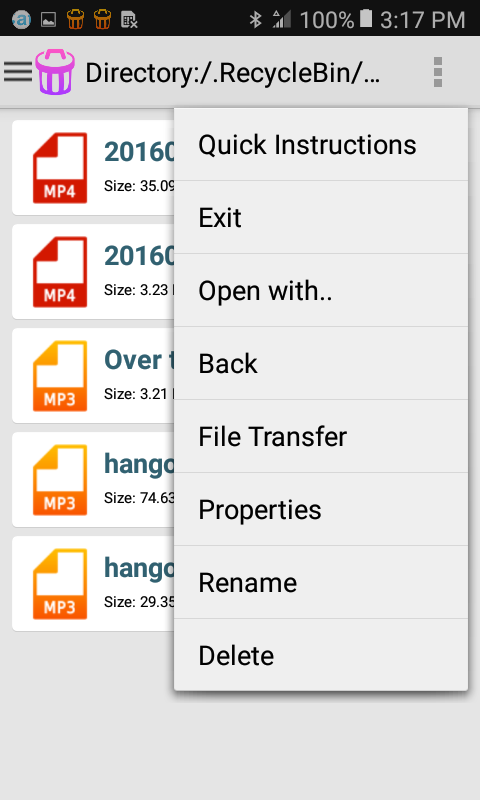 اسکرین شات 6 برنامه Audio Recycle Bin