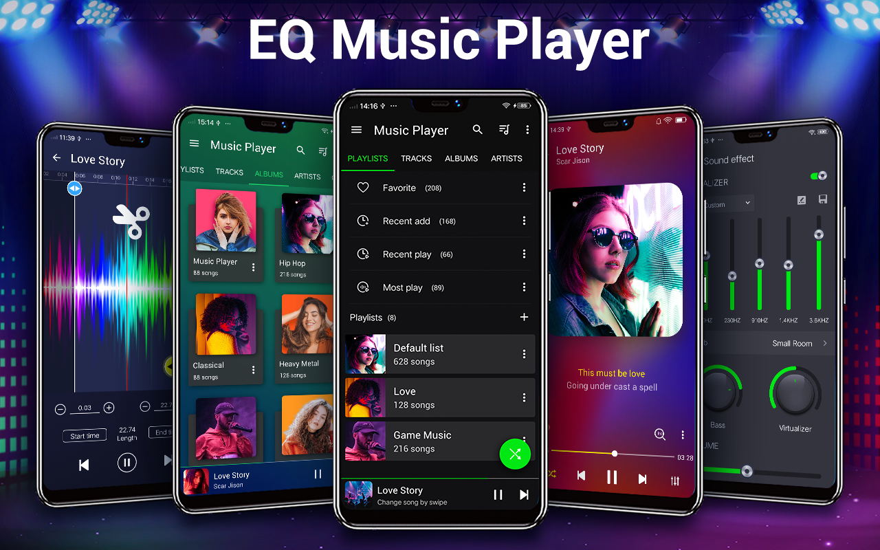 اسکرین شات 1 برنامه Music Player- Bass Boost,Audio