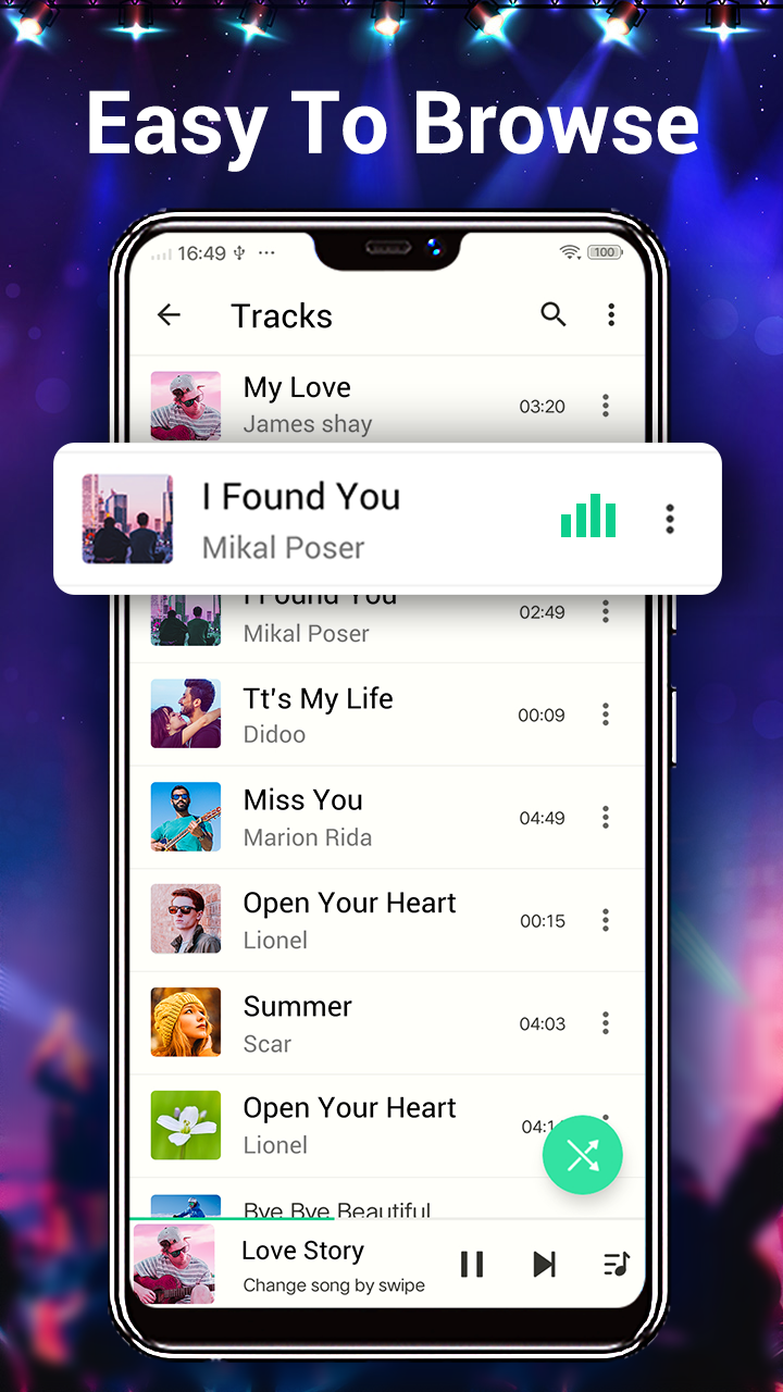 اسکرین شات 5 برنامه Music Player - MP3 Player & EQ