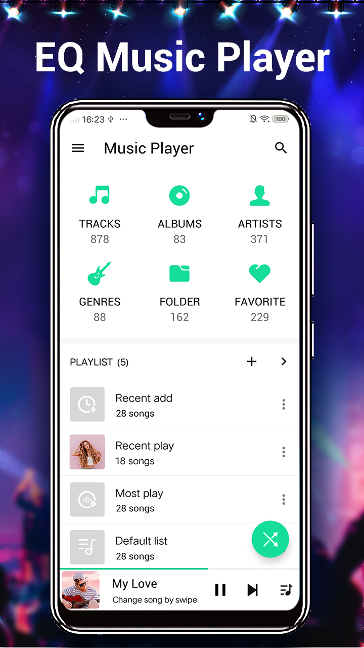 اسکرین شات 2 برنامه Music Player - MP3 Player & EQ