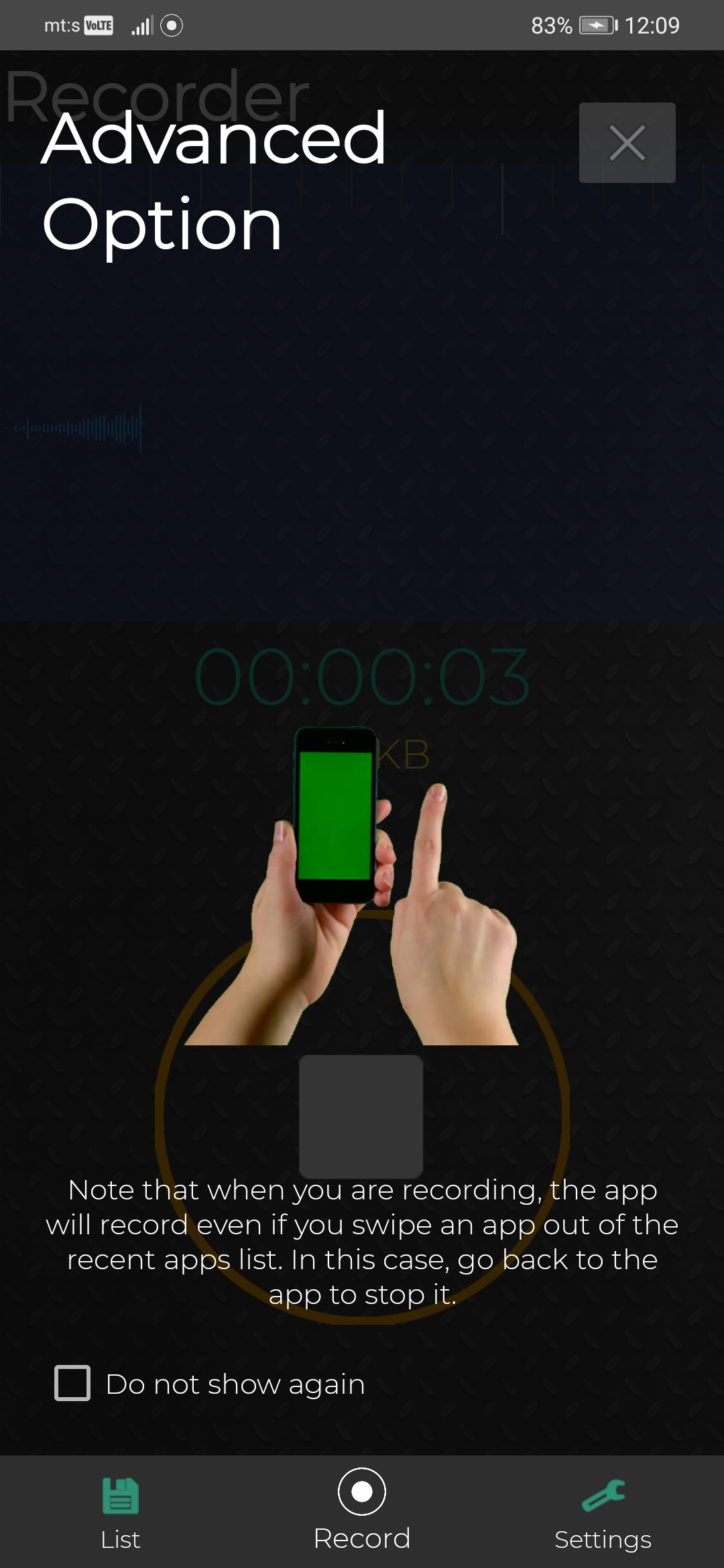 اسکرین شات 1 برنامه Secret Voice Recorder
