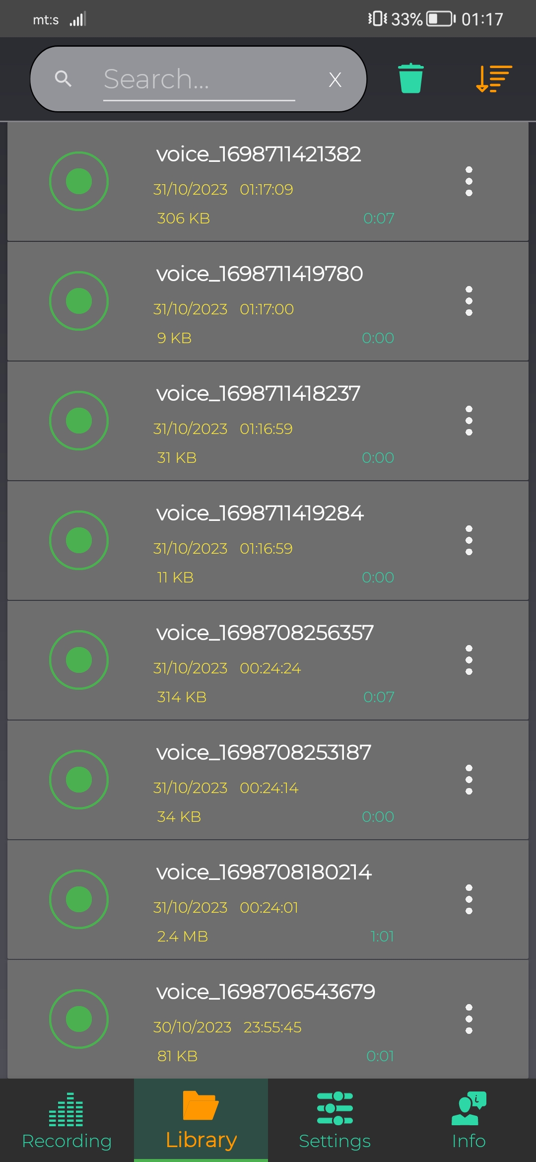 اسکرین شات 8 برنامه Secret Voice Recorder
