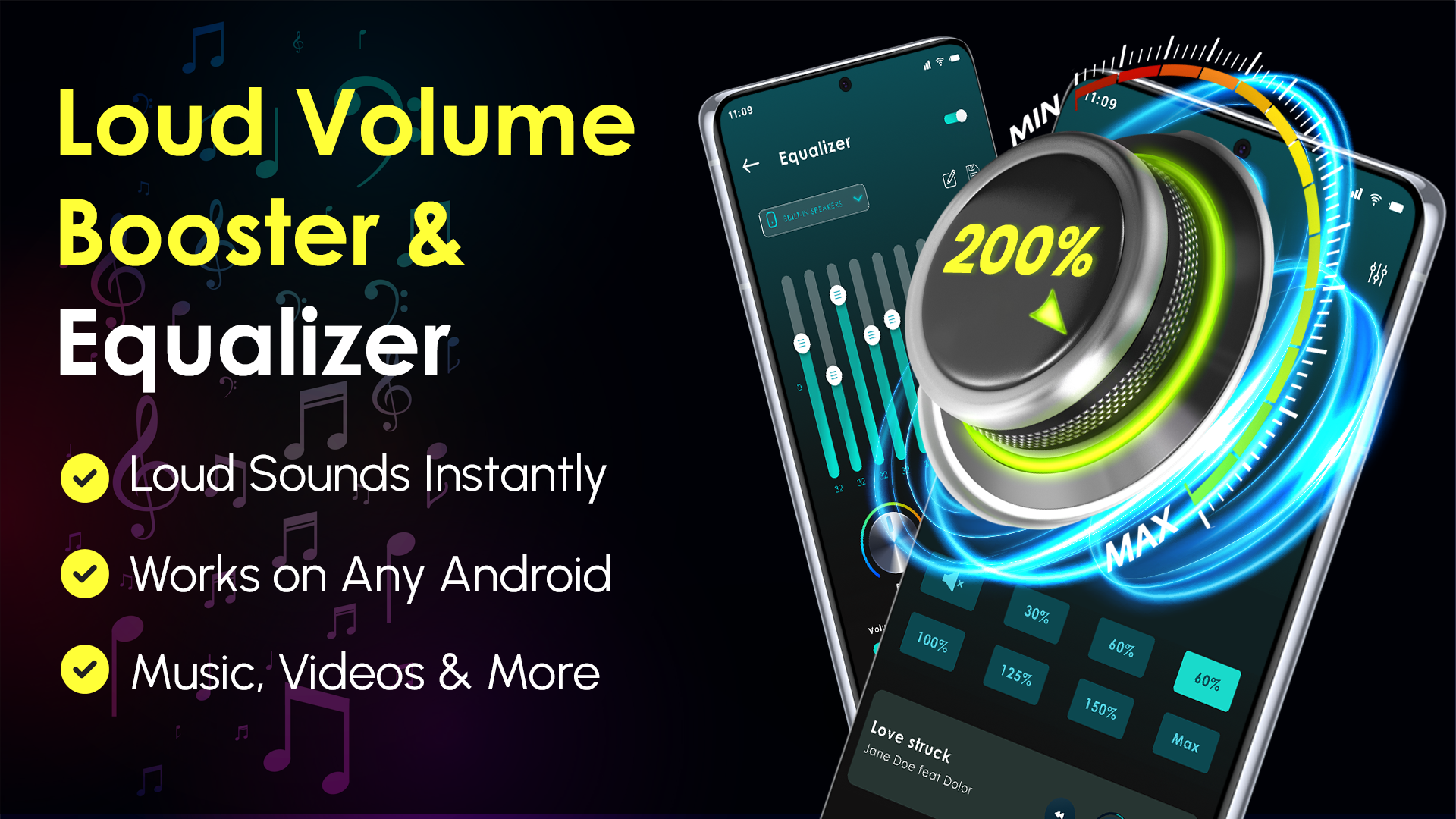اسکرین شات 1 برنامه Volume Booster & Sound Booster