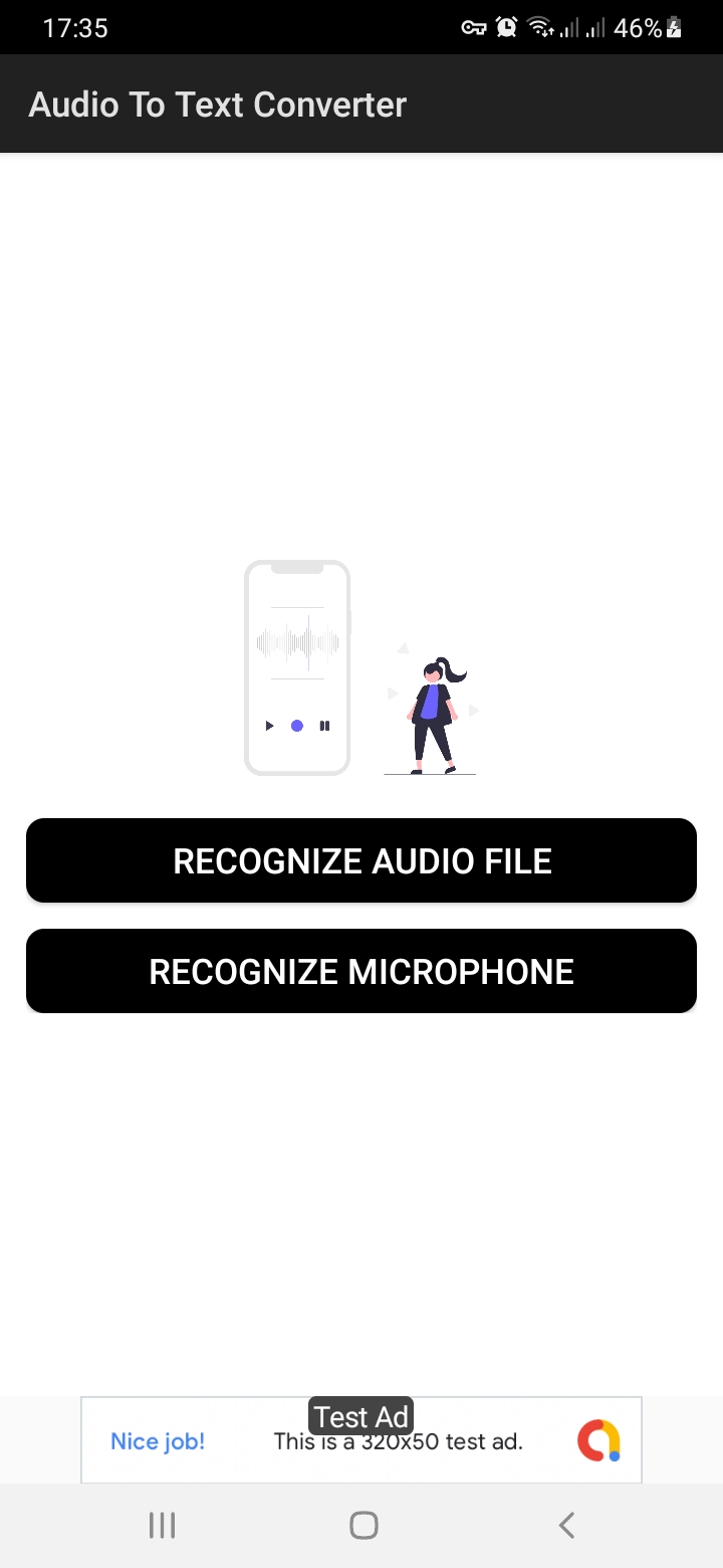 اسکرین شات 1 برنامه Audio File To Text Converter