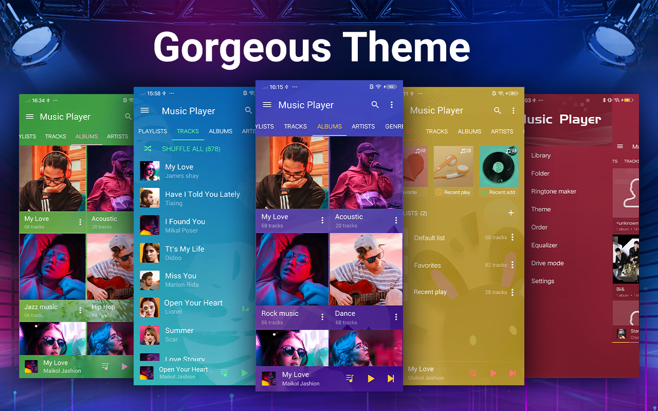 اسکرین شات 2 برنامه Music player- bass boost,music