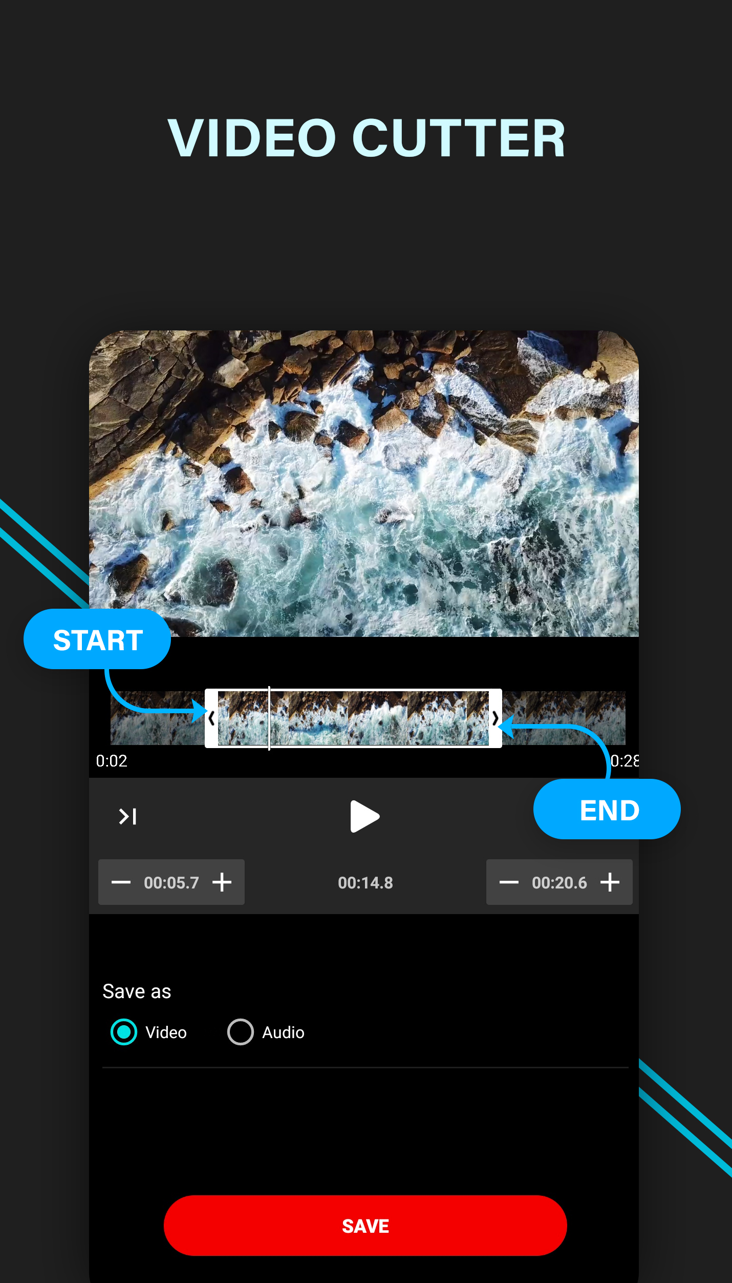 اسکرین شات 1 برنامه Video audio cutter