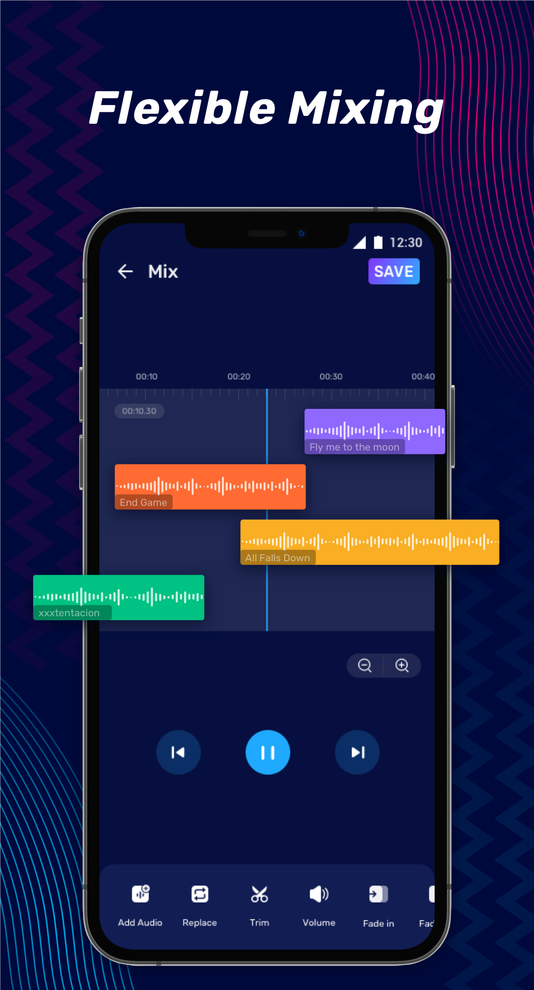 اسکرین شات 4 برنامه Audio Editor & Music Editor
