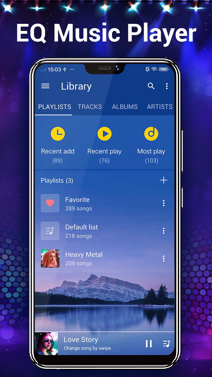 اسکرین شات 2 برنامه Music Player- Music,Mp3 Player