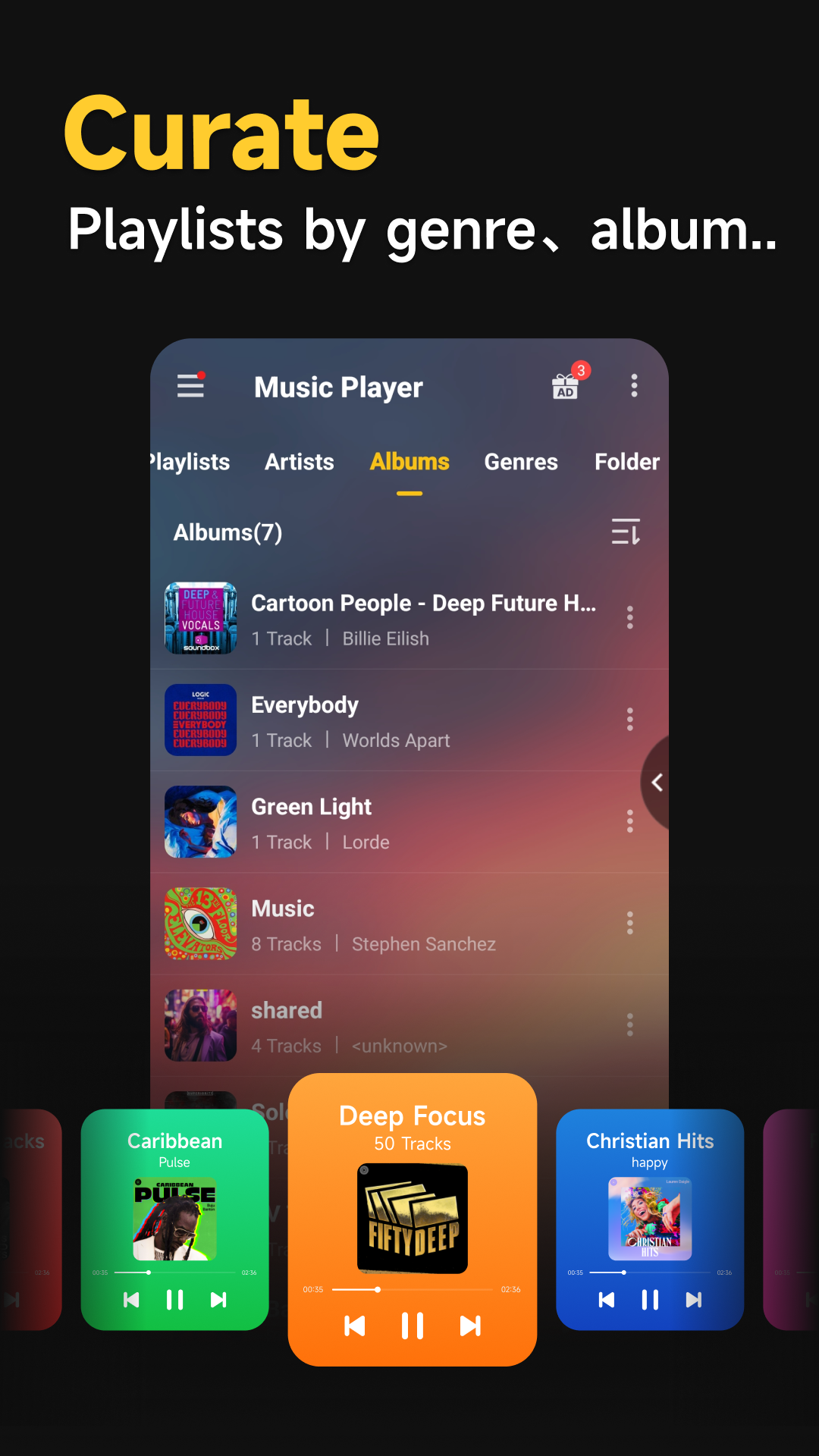 اسکرین شات 2 برنامه Music Player with Equalizer