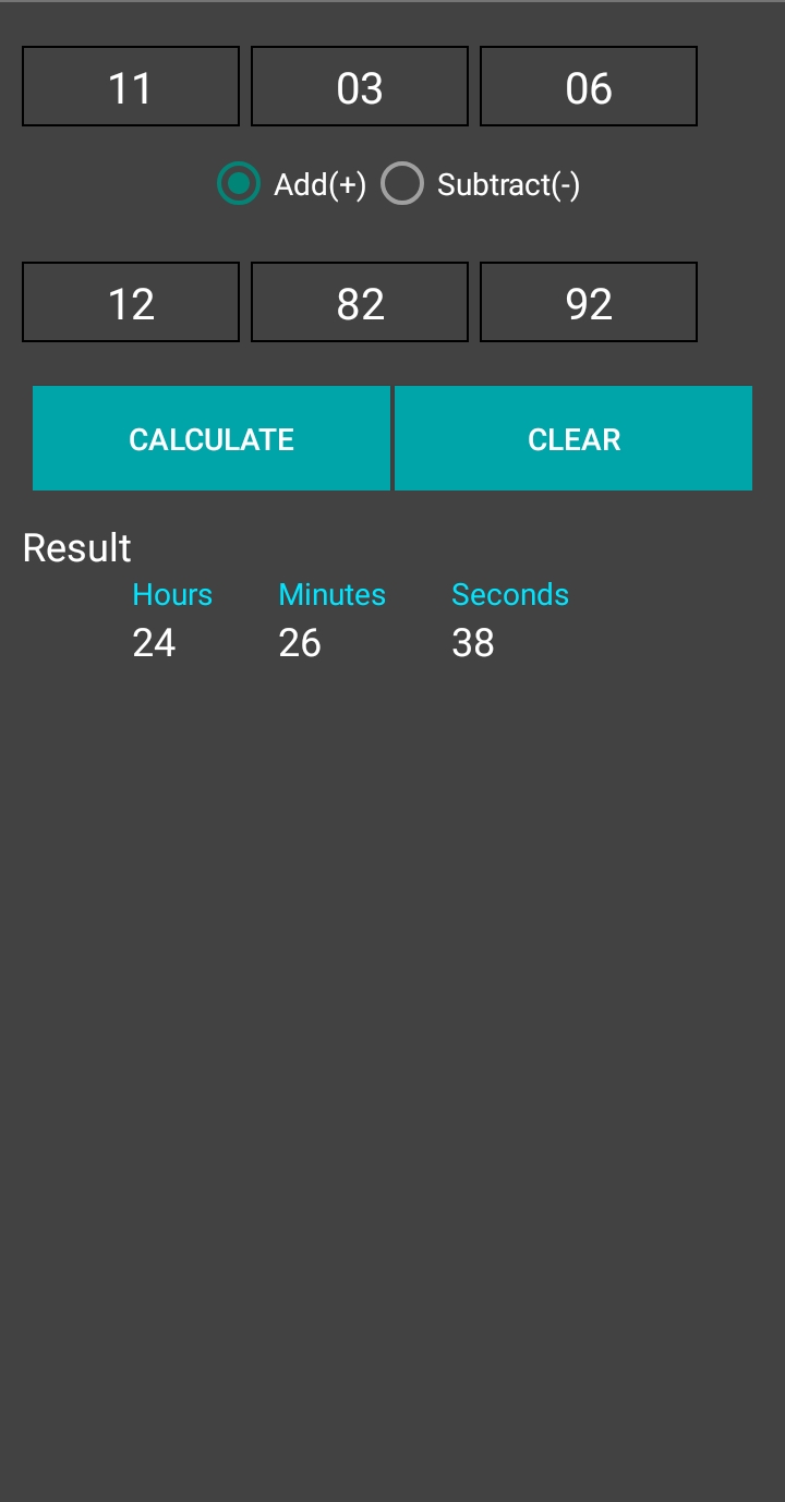 اسکرین شات 3 برنامه Time Duration Calc