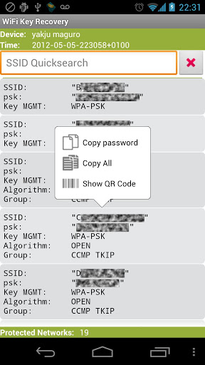 اسکرین شات 2 برنامه WiFi Key Recovery (needs root)