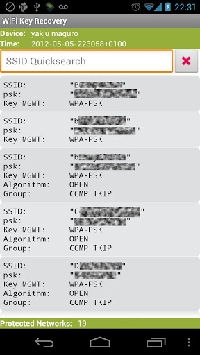 اسکرین شات 1 برنامه WiFi Key Recovery (needs root)