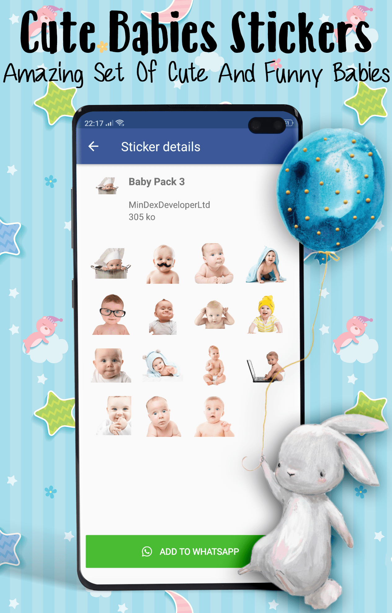 اسکرین شات 3 برنامه Babies Stickers for Whatsapp