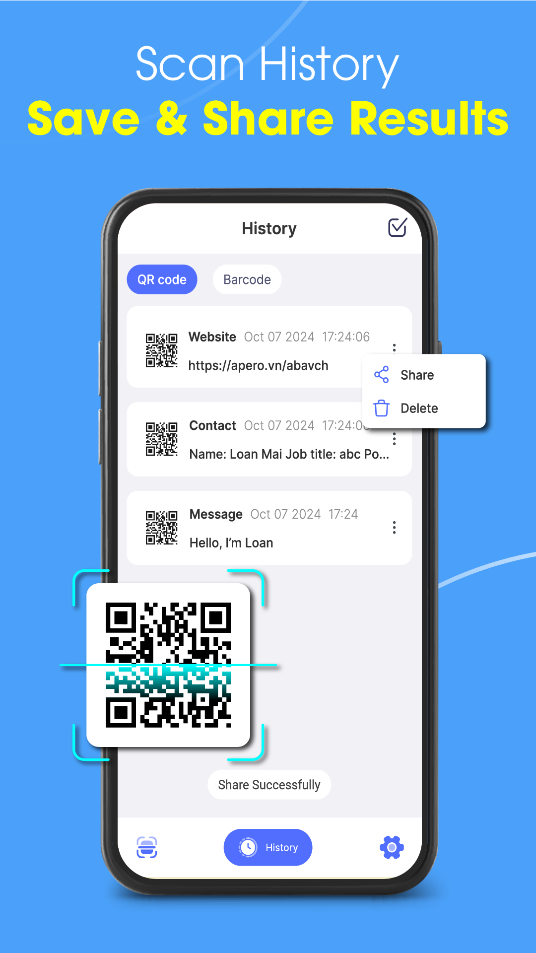 اسکرین شات 5 برنامه Scan Now: Barcode Scanner QR