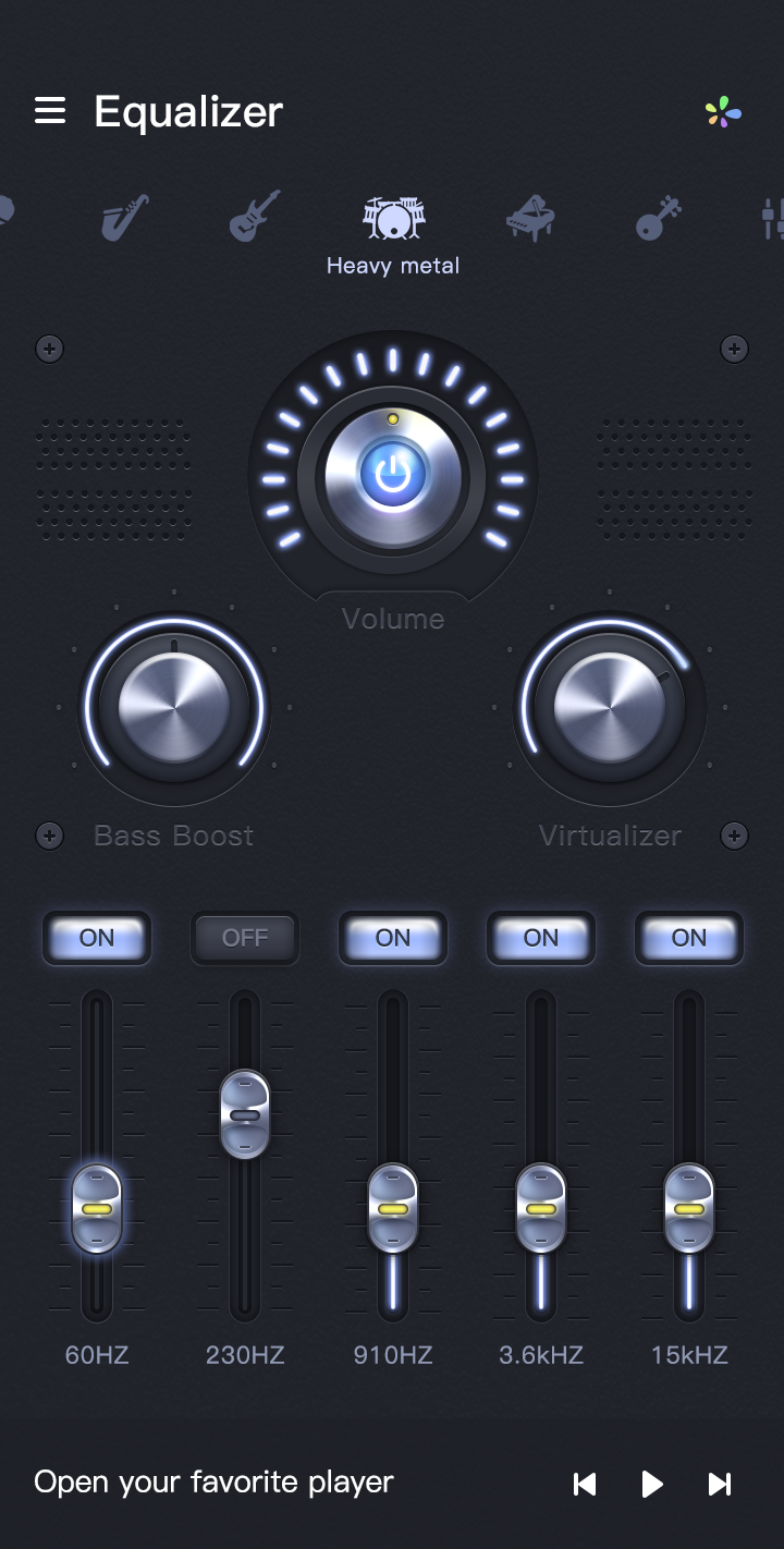 اسکرین شات 1 برنامه Equalizer & Bass Boost