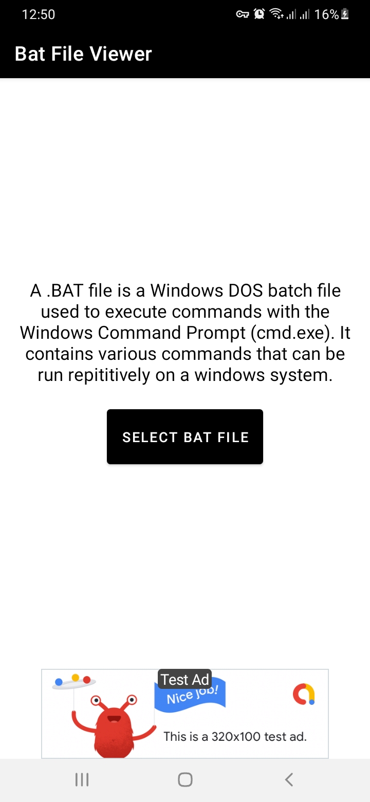 اسکرین شات 1 برنامه Bat File Opener & Viewer - Ope