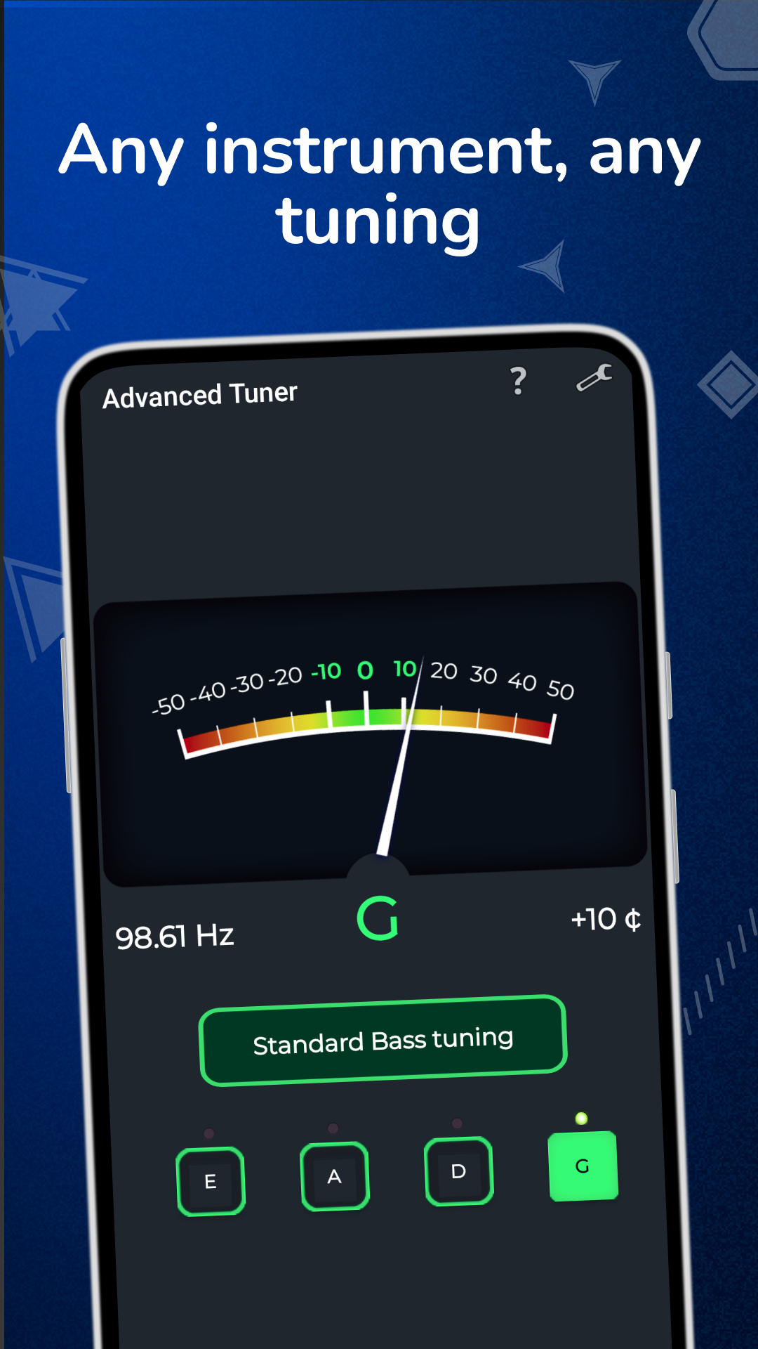 اسکرین شات 3 برنامه Advanced Tuner guitar violin