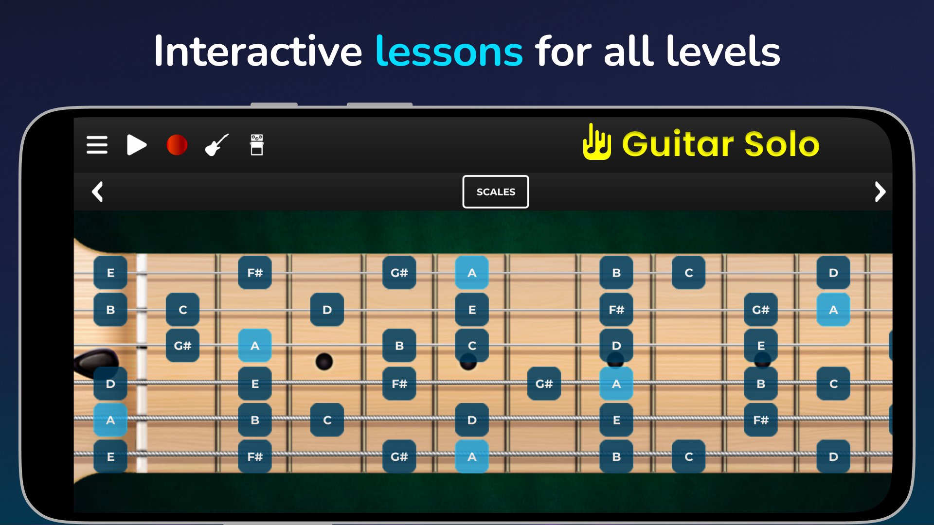 اسکرین شات 4 بازی Guitar Solo: chords scales Fx