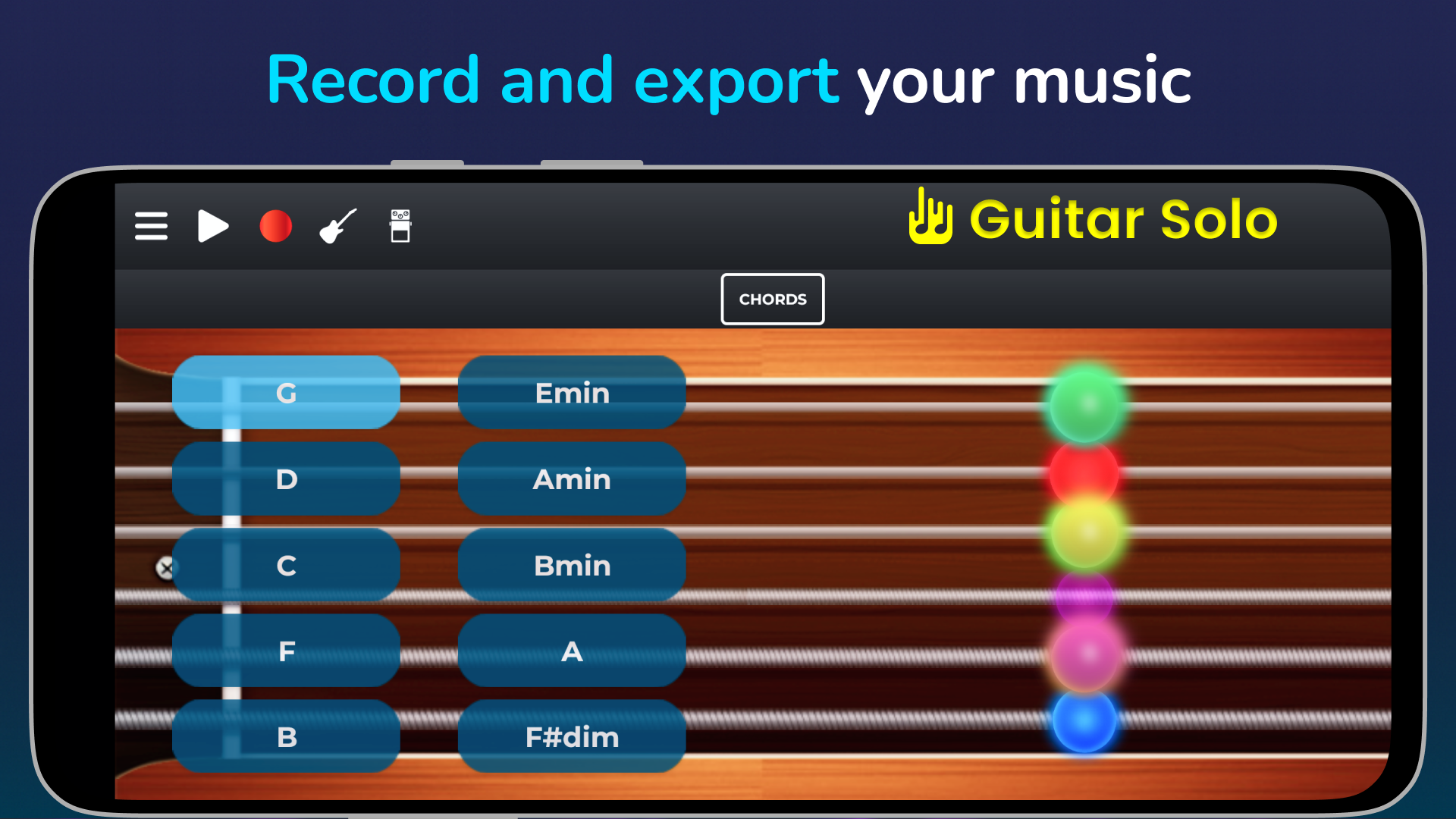اسکرین شات 5 بازی Guitar Solo: chords scales Fx