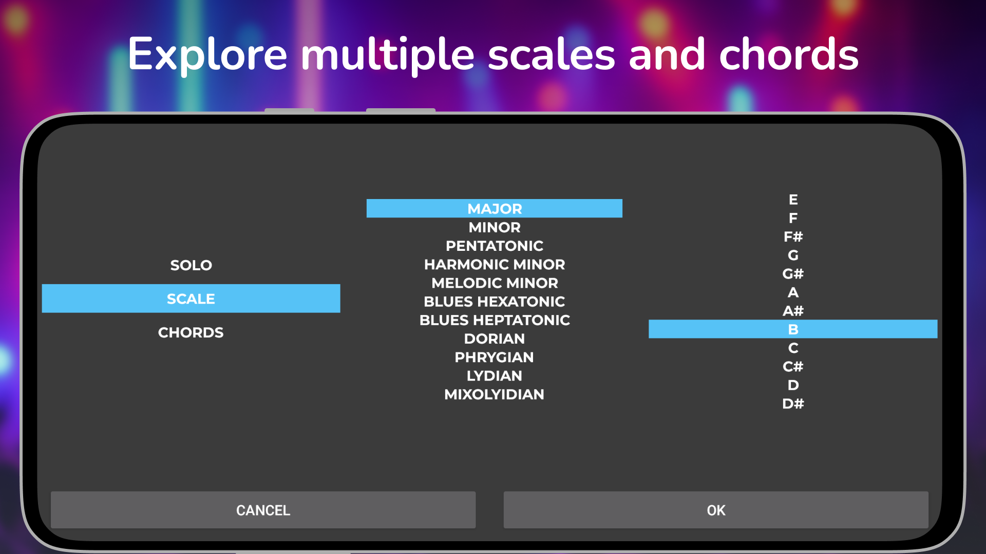 اسکرین شات 7 بازی Guitar Solo: chords scales Fx