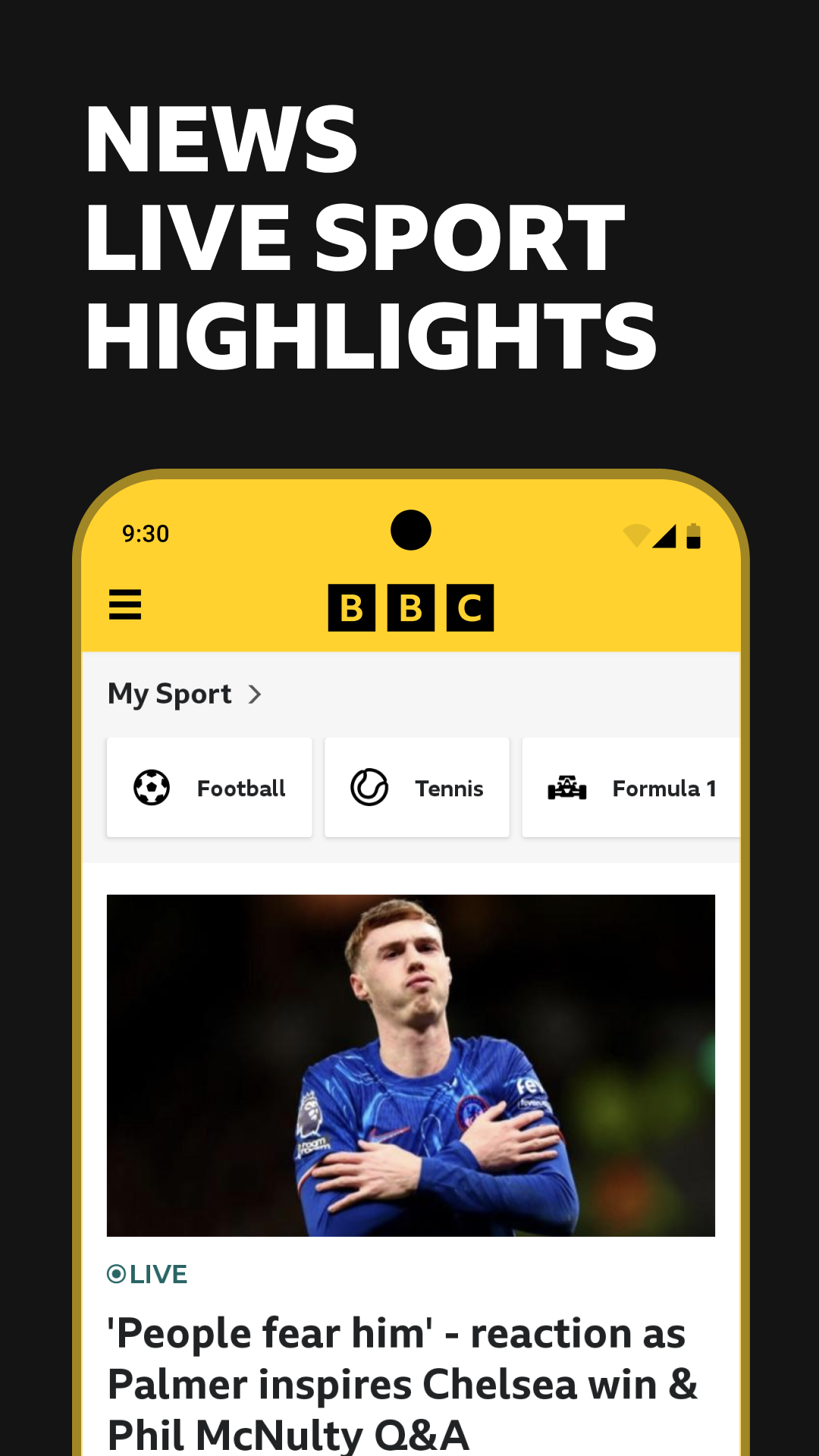اسکرین شات 1 برنامه BBC Sport - News & Live Scores