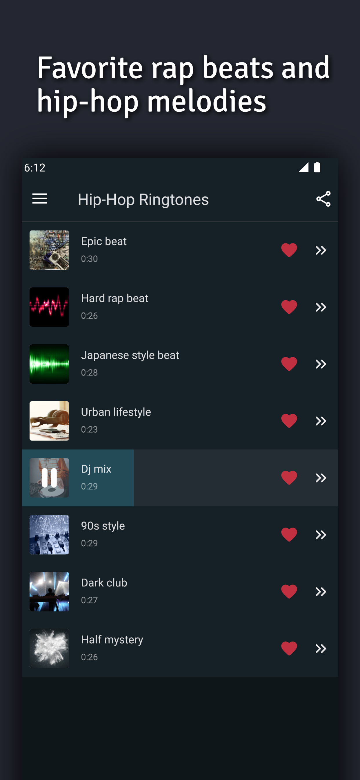اسکرین شات 4 برنامه Hip-Hop Ringtones