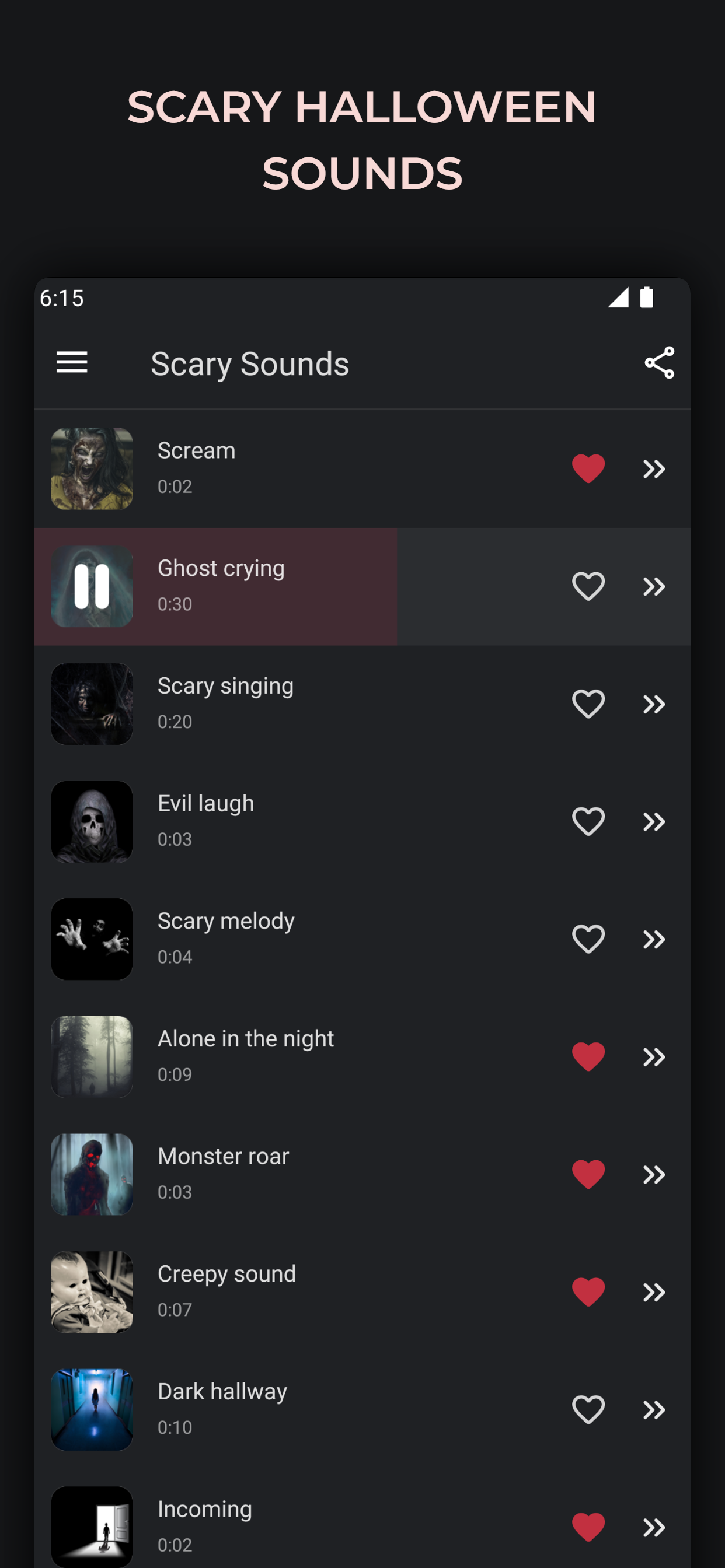 اسکرین شات 1 برنامه Scary horror sounds