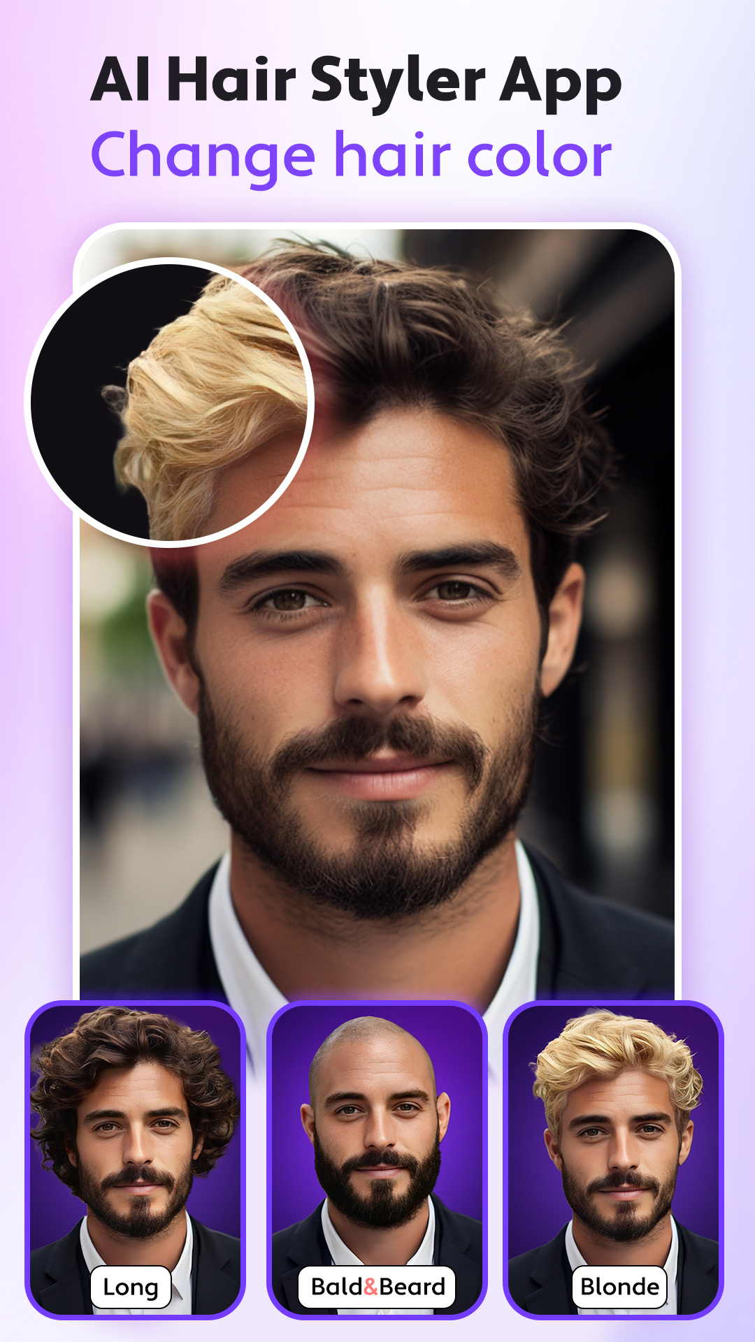 اسکرین شات 2 برنامه Hair Editor, Hair Cut Filter