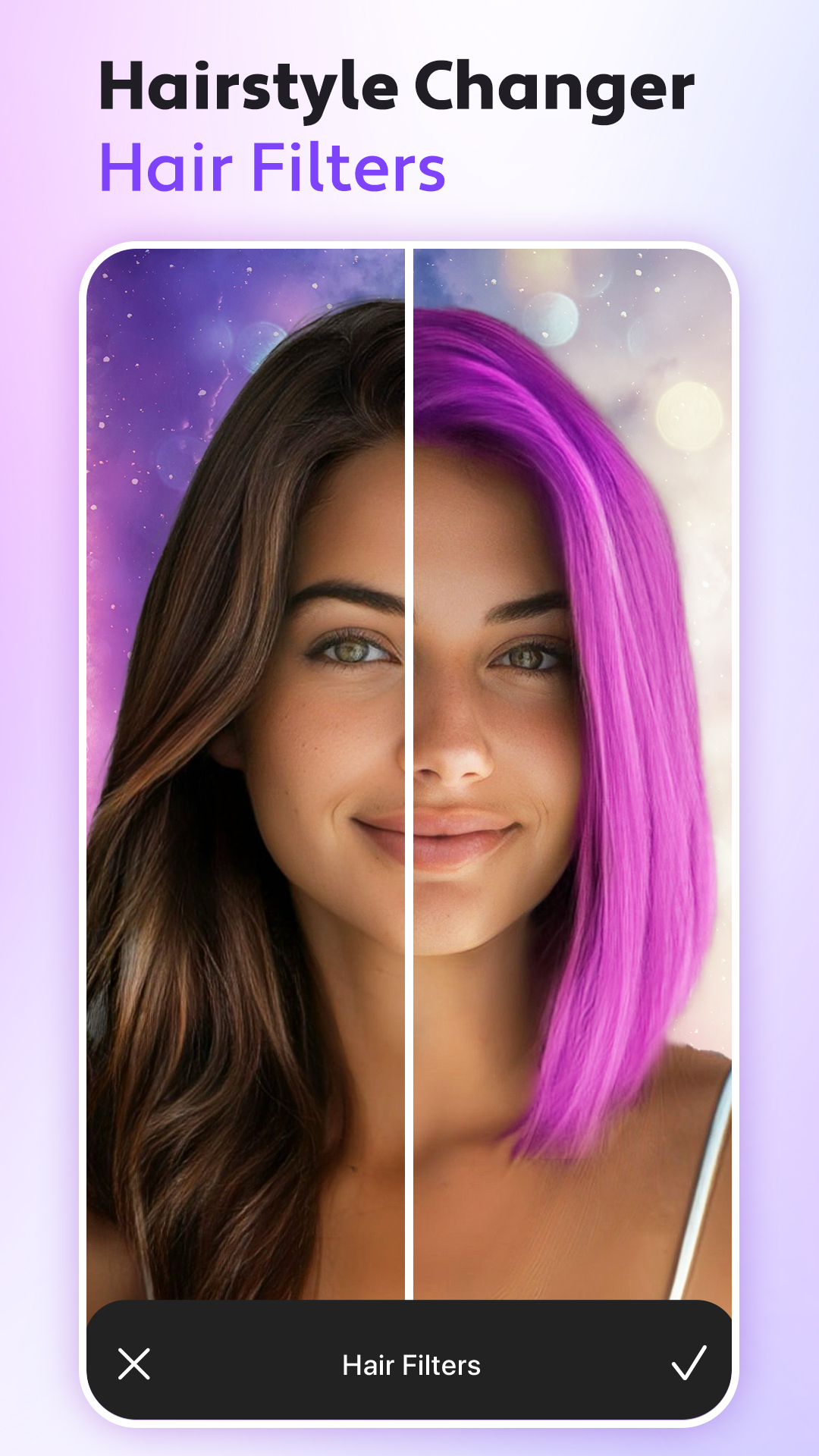 اسکرین شات 1 برنامه Hair Editor, Hair Cut Filter